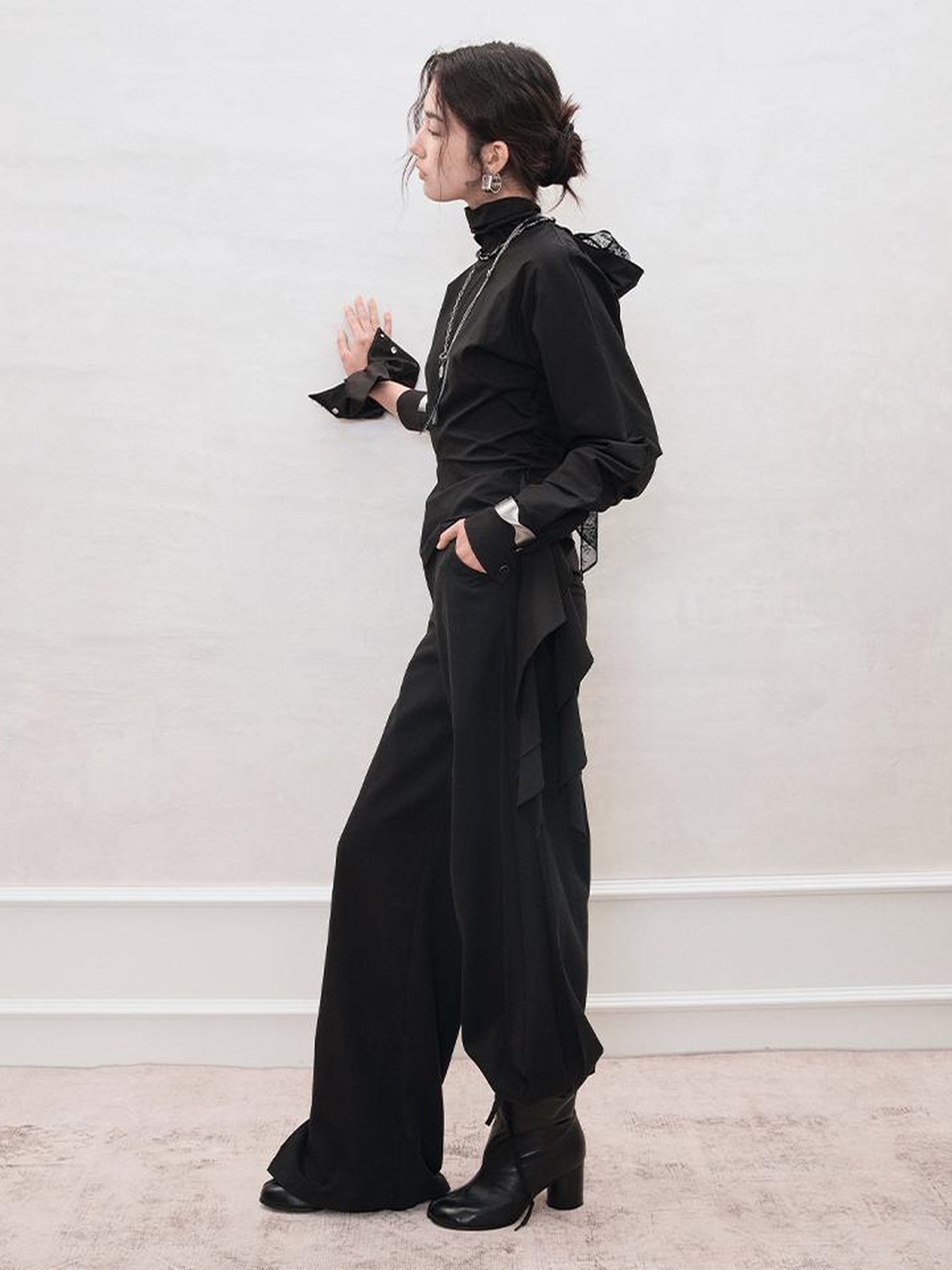 AnnoMundi Detachable Skirt Overlay Wide Leg Trousers