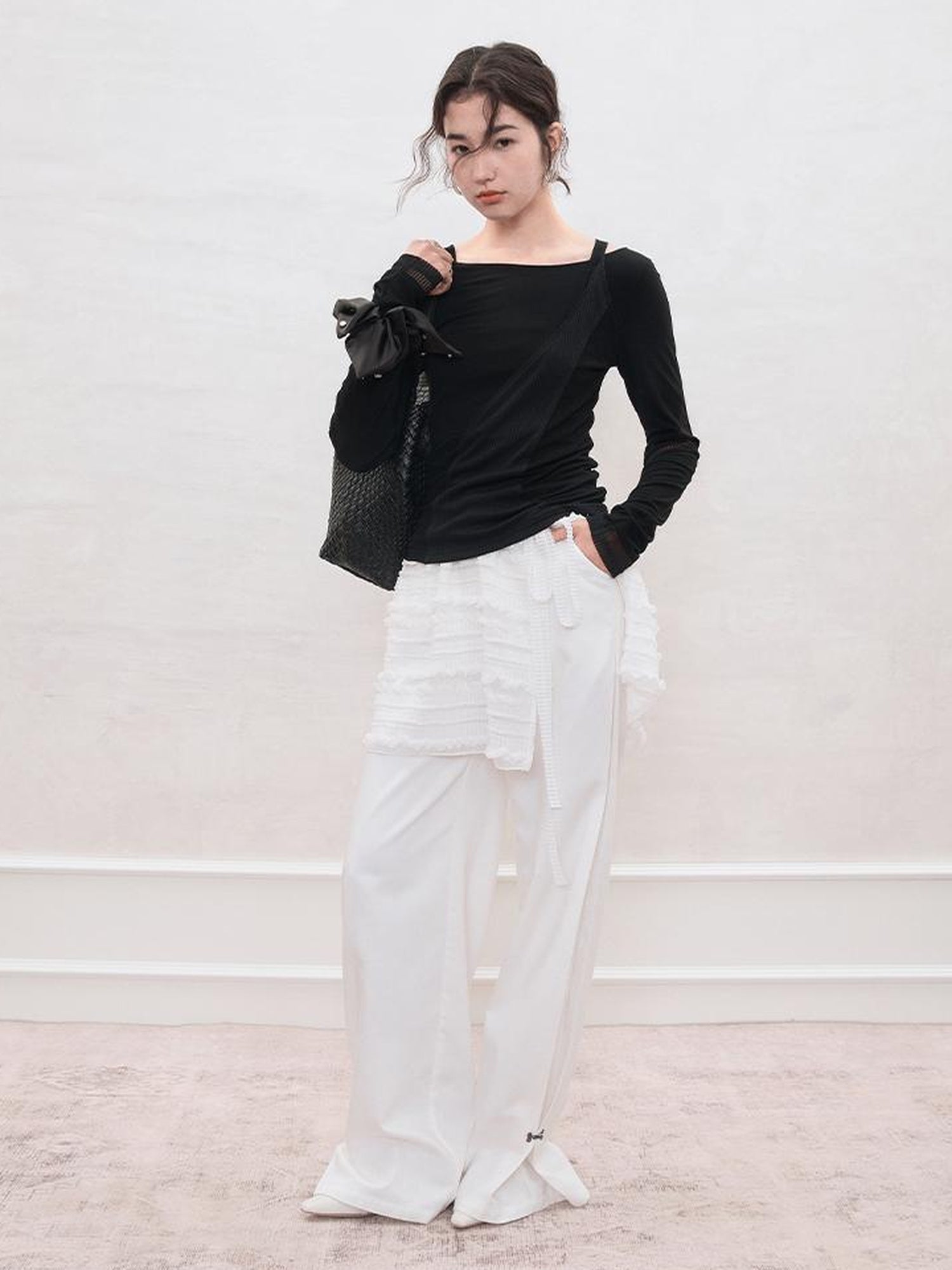 AnnoMundi Detachable Skirt Overlay Wide Leg Trousers