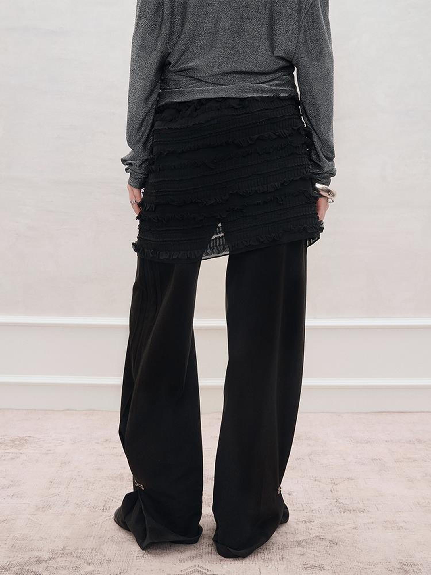 AnnoMundi Detachable Skirt Overlay Wide Leg Trousers