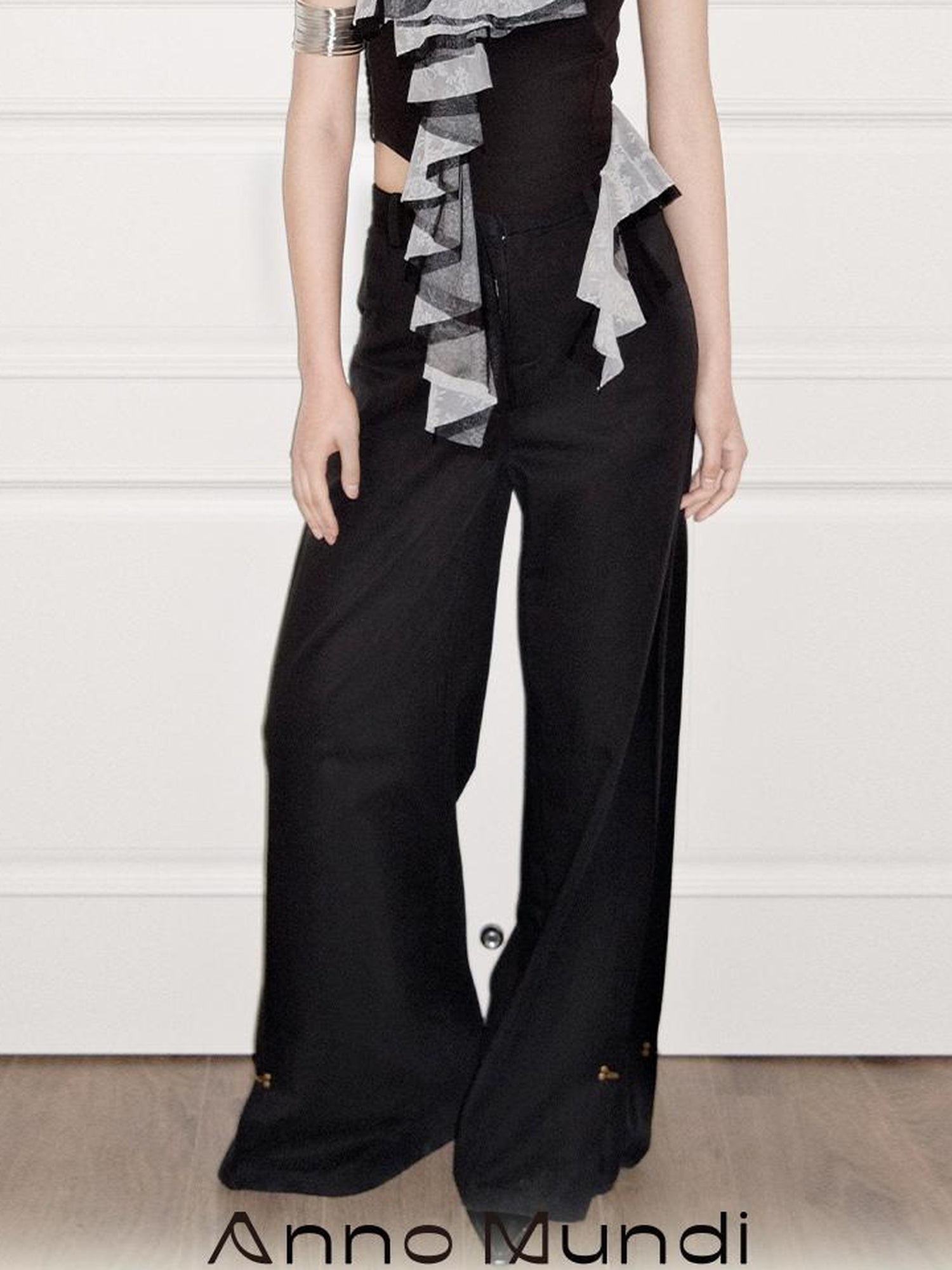 AnnoMundi Detachable Skirt Overlay Wide Leg Trousers