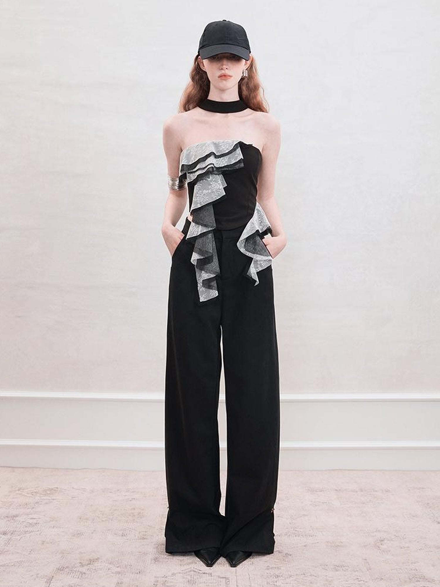 AnnoMundi Detachable Skirt Overlay Wide Leg Trousers