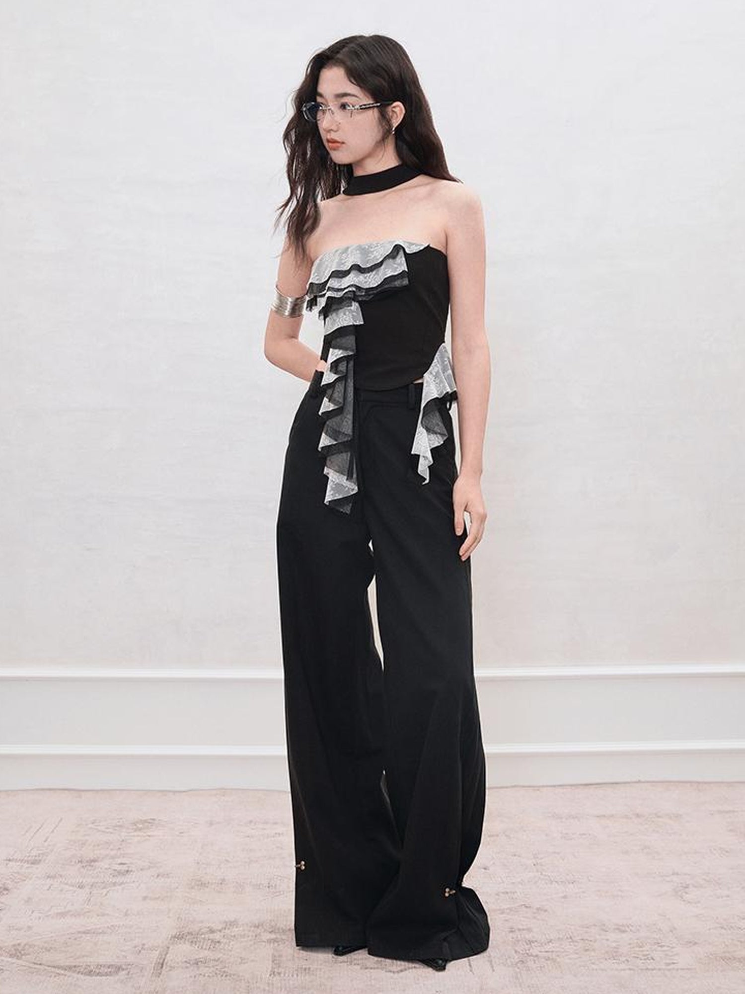 AnnoMundi Detachable Skirt Overlay Wide Leg Trousers