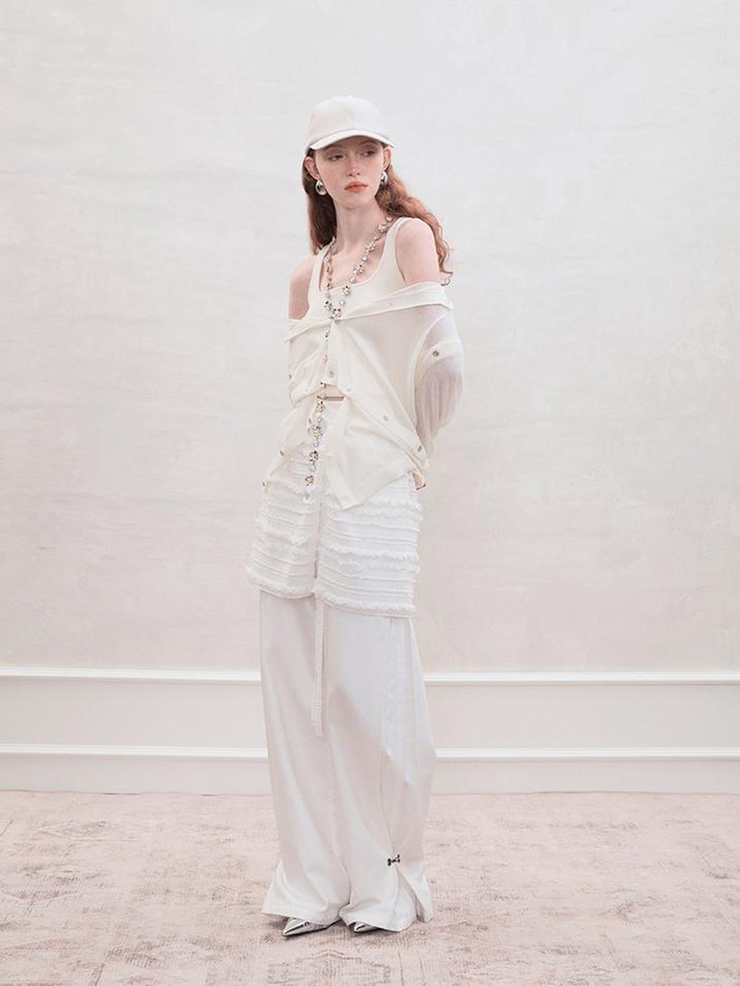 AnnoMundi Detachable Wool Blend Knit Cardigan V Neck T Shirt Long Sleeve
