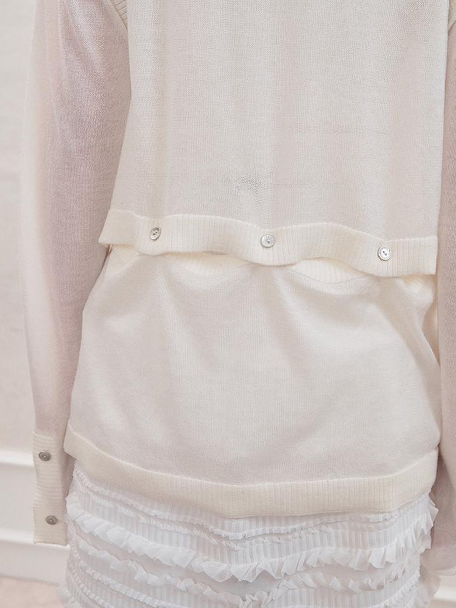 AnnoMundi Detachable Wool Blend Knit Cardigan V Neck T Shirt Long Sleeve