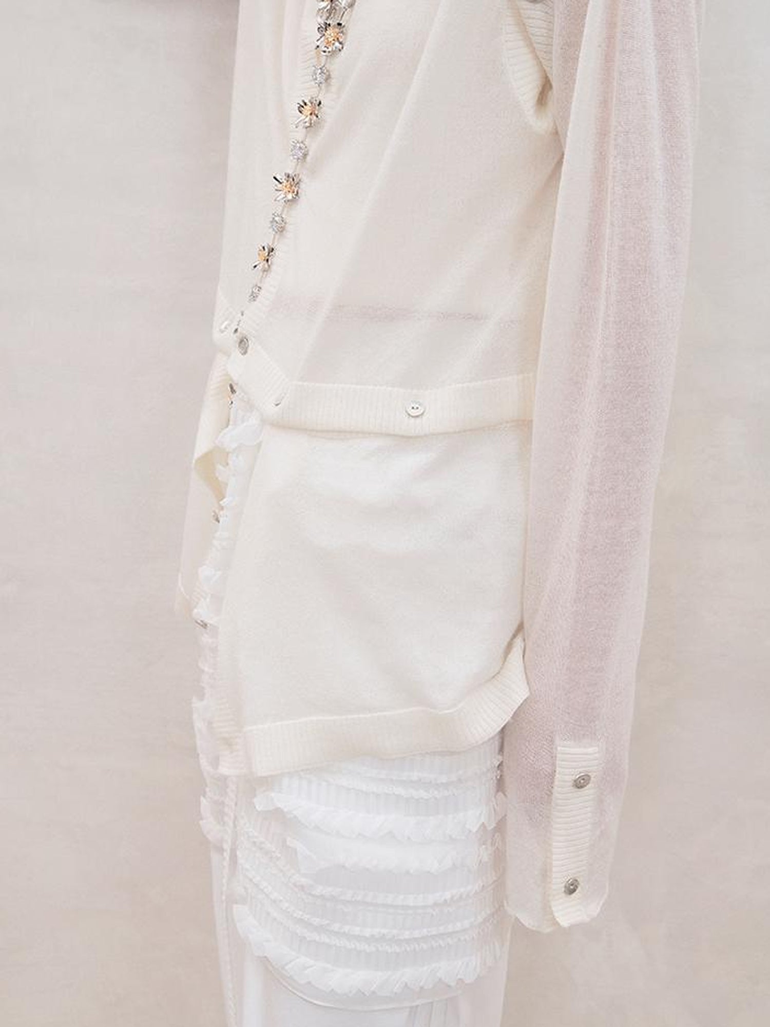 AnnoMundi Detachable Wool Blend Knit Cardigan V Neck T Shirt Long Sleeve