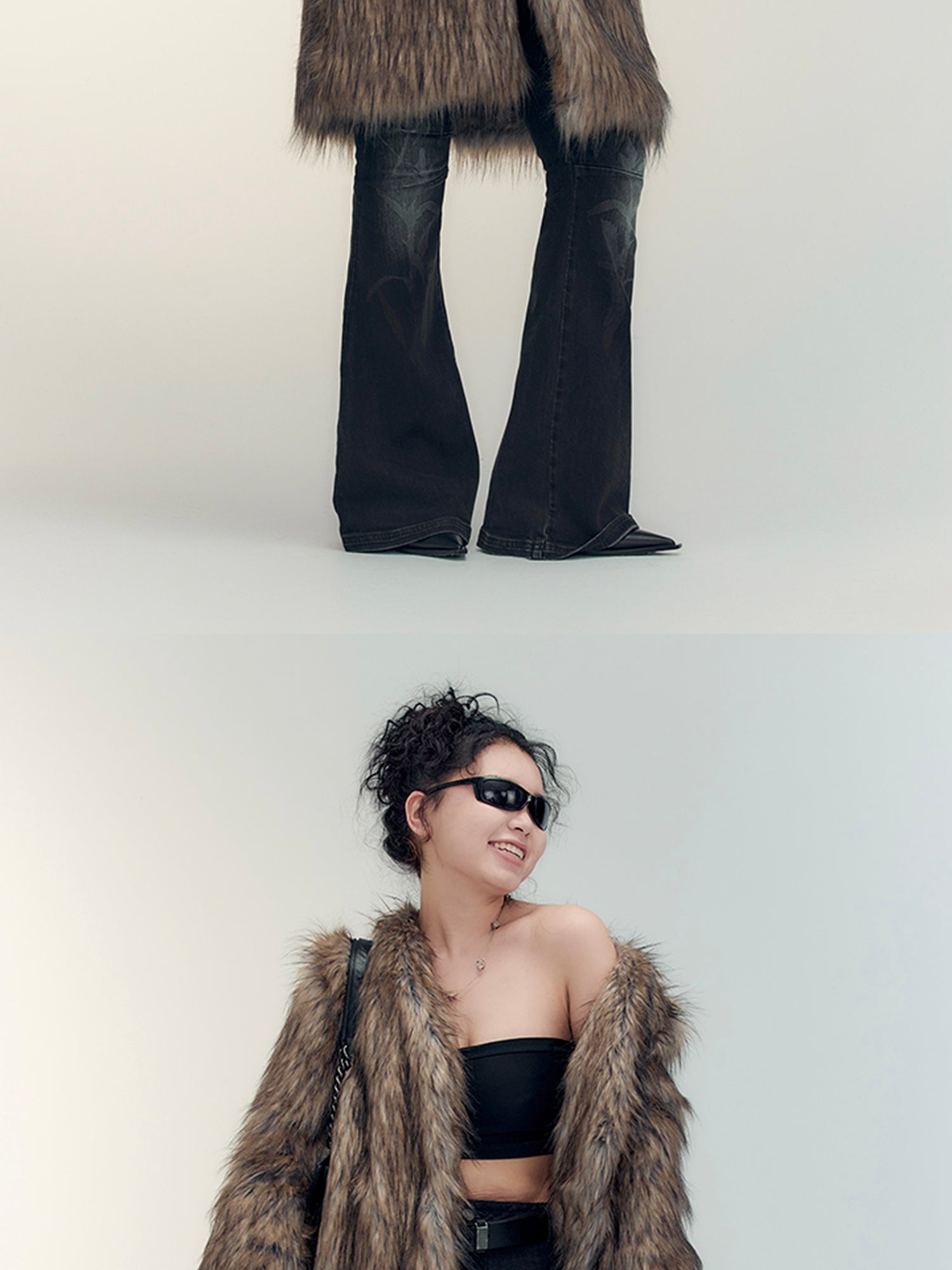 AnnoMundi Double Faced Trench Coat With Eco Fur
