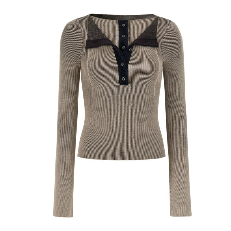 AnnoMundi_Double_Layer_Collar_V_Neck_Stretch_Knit_Top_MISSTT