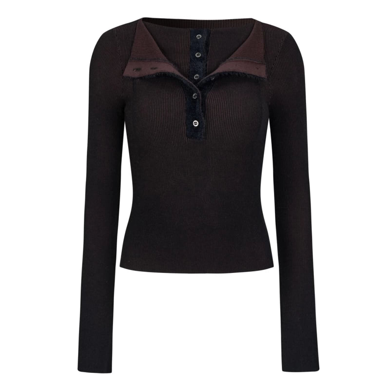 AnnoMundi_Double_Layer_Collar_V_Neck_Stretch_Knit_Top_MISSTT