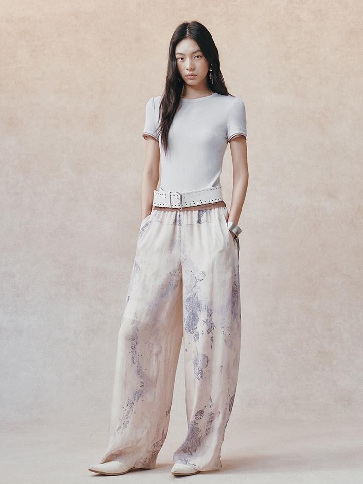 AnnoMundi Double Layer Contrast Lace Spliced Slim Women&