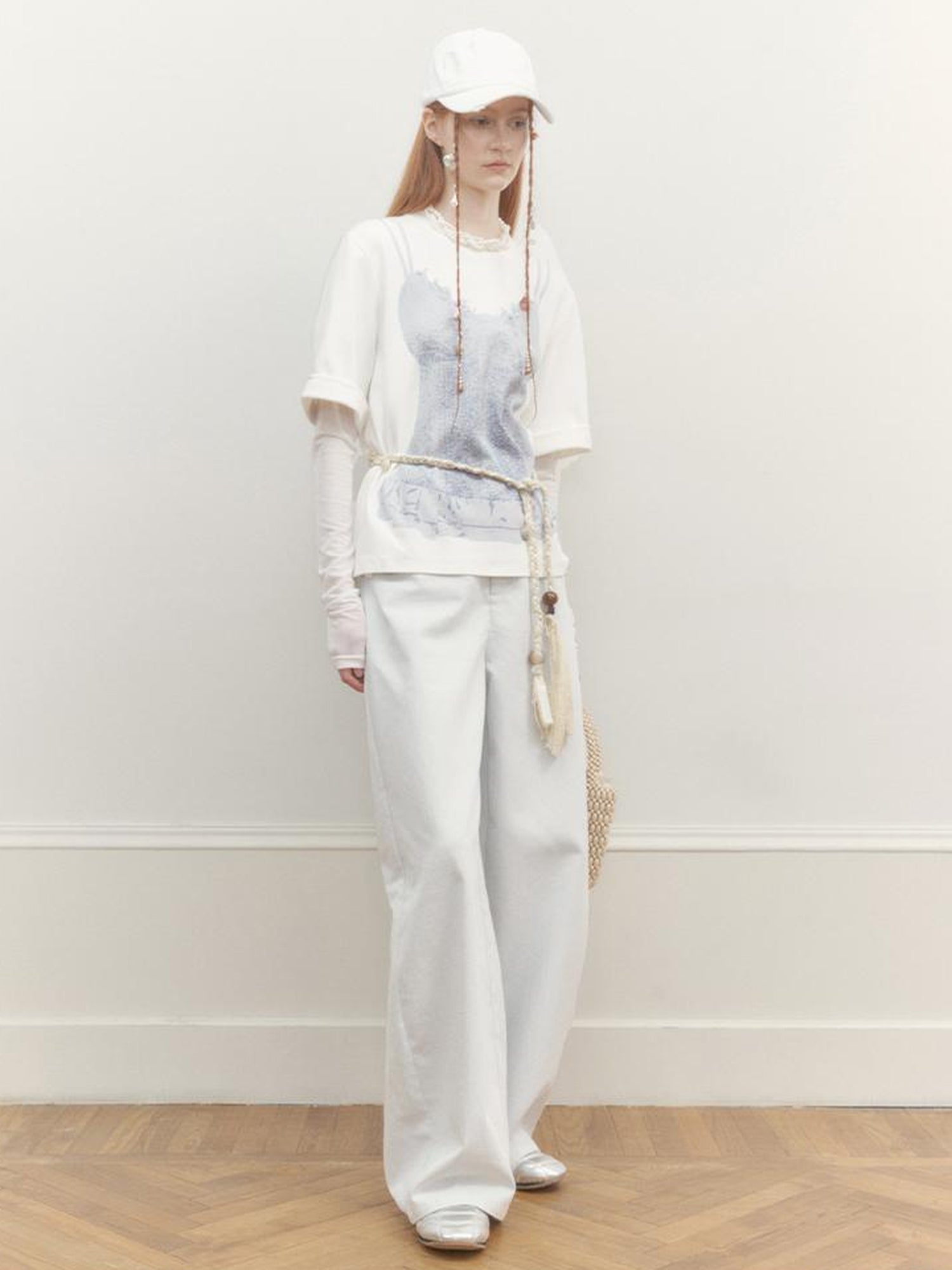 AnnoMundi Draped Print Slip Tee