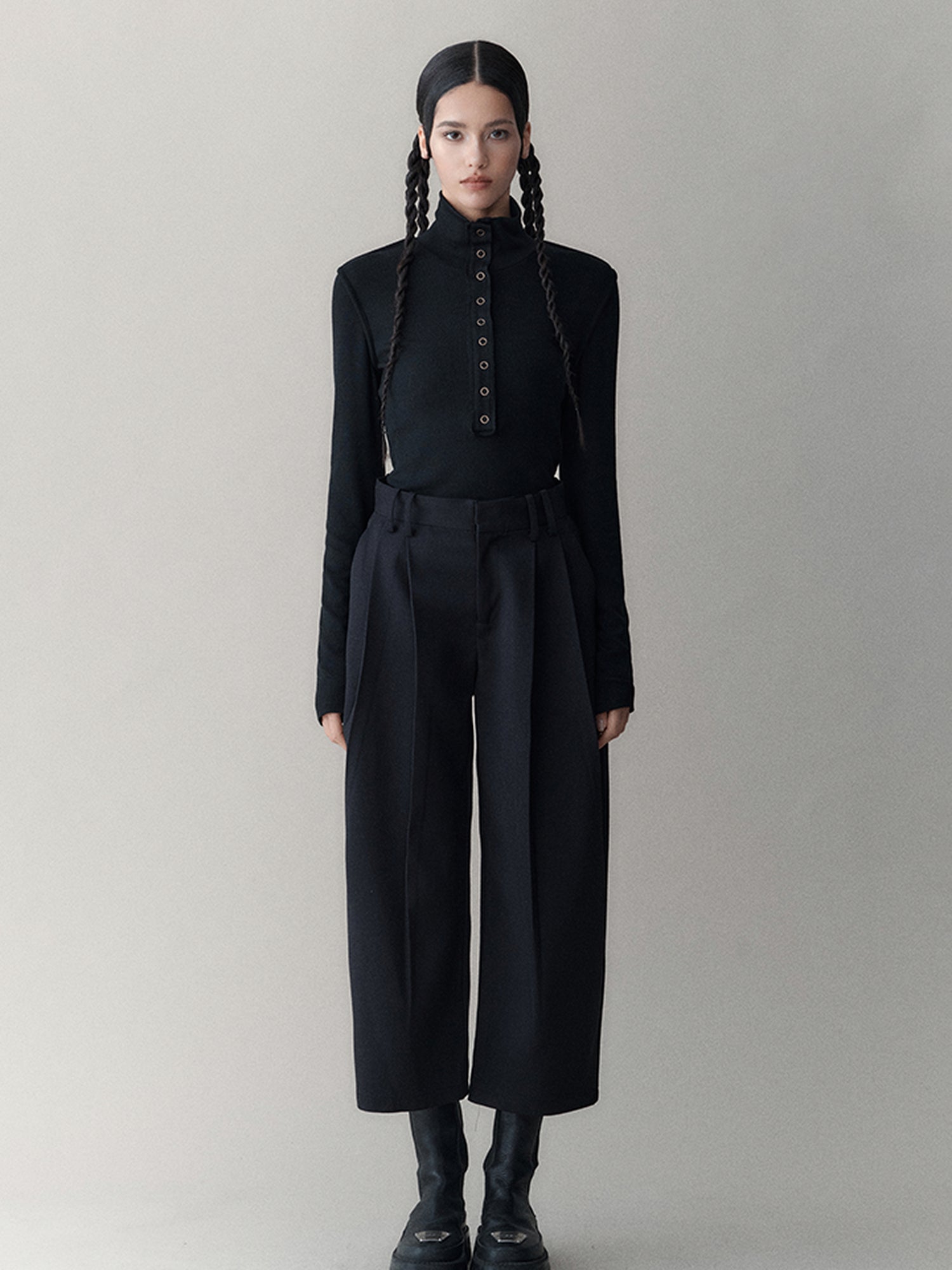 AnnoMundi Elastic High-Neck Flip-Collar Knit Sweater Women Autumn Winter Slim Base Layer Top