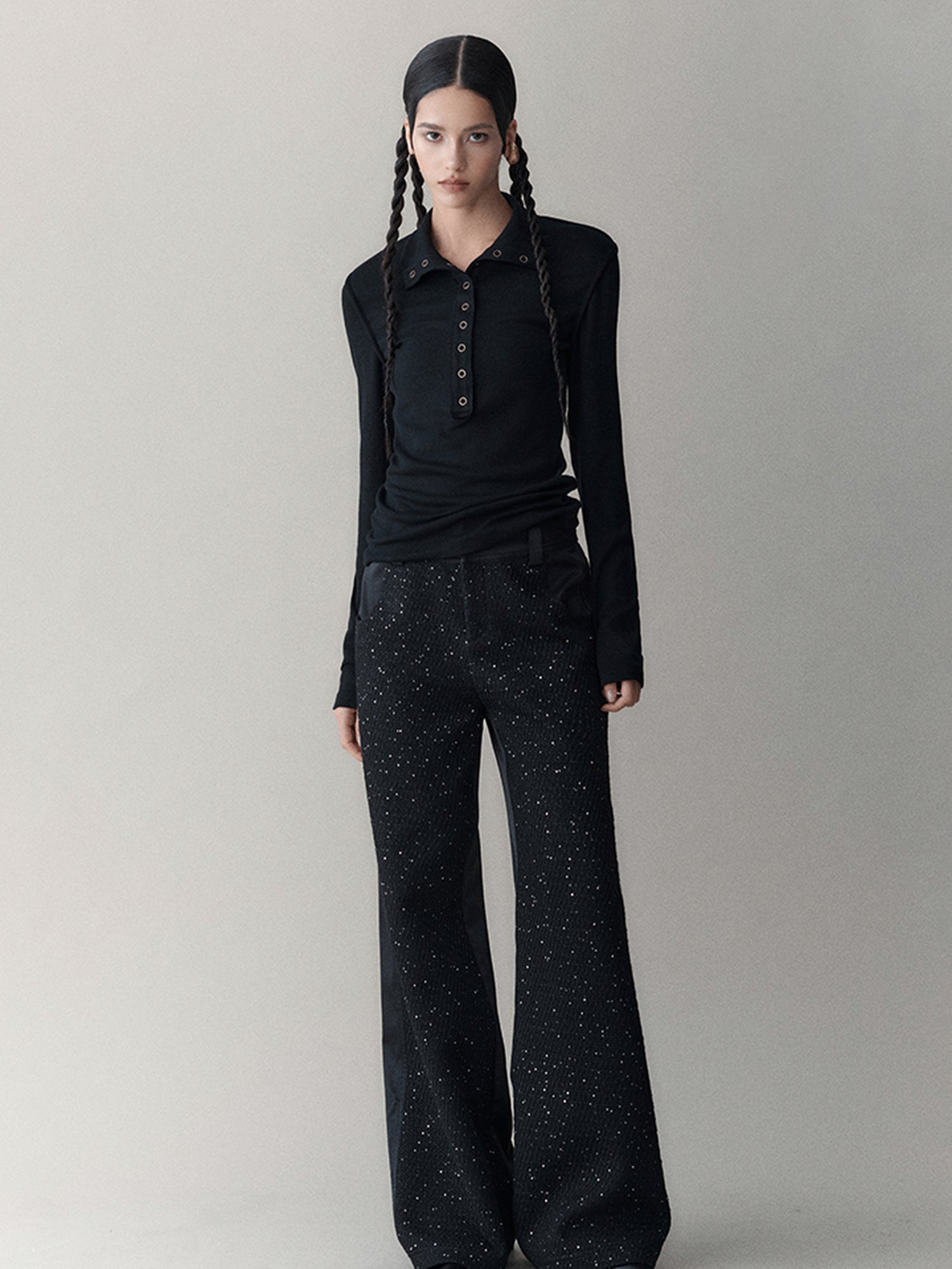 AnnoMundi Elastic High-Neck Flip-Collar Knit Sweater Women Autumn Winter Slim Base Layer Top