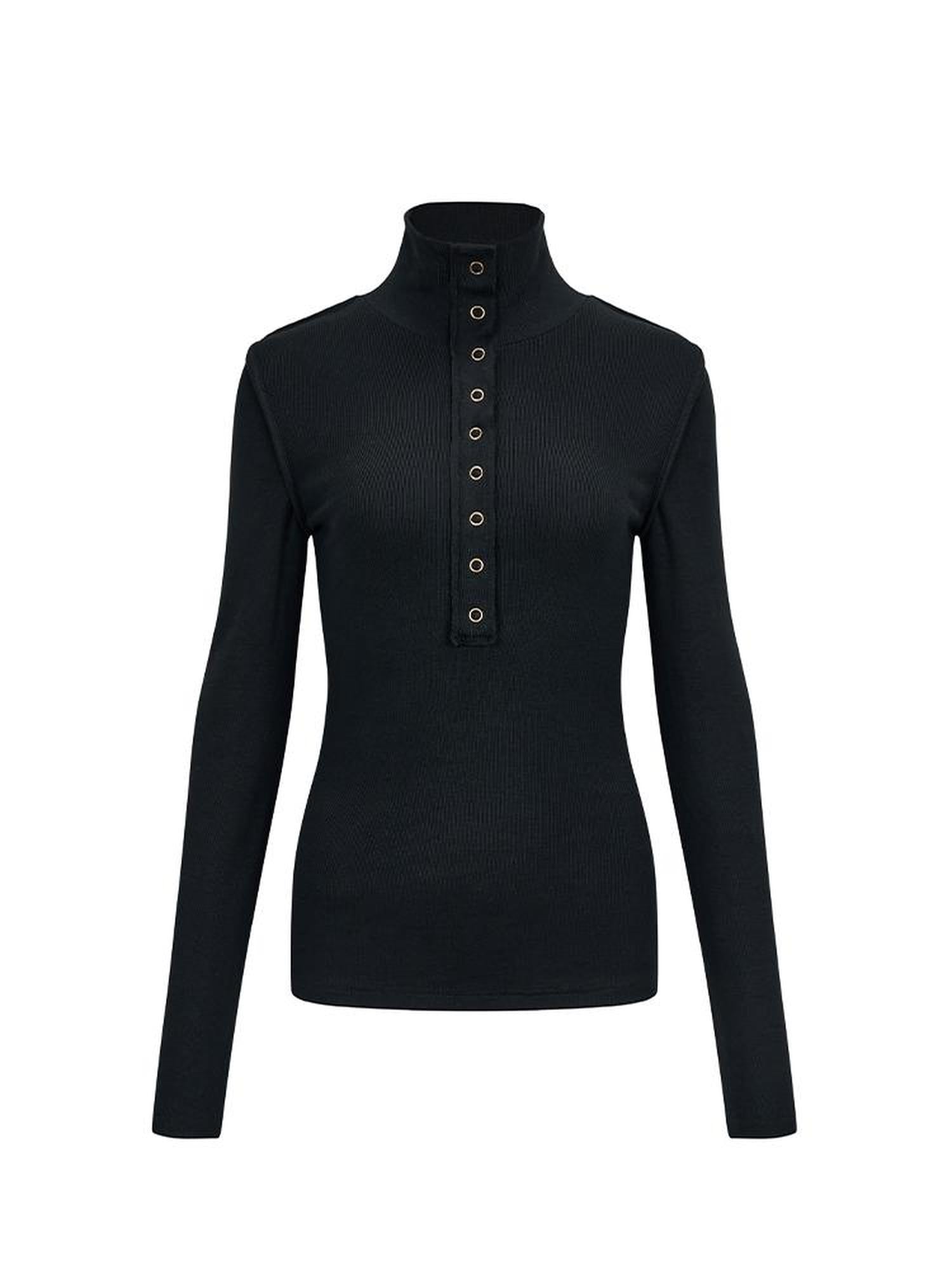 AnnoMundi Elastic High-Neck Flip-Collar Knit Sweater Women Autumn Winter Slim Base Layer Top