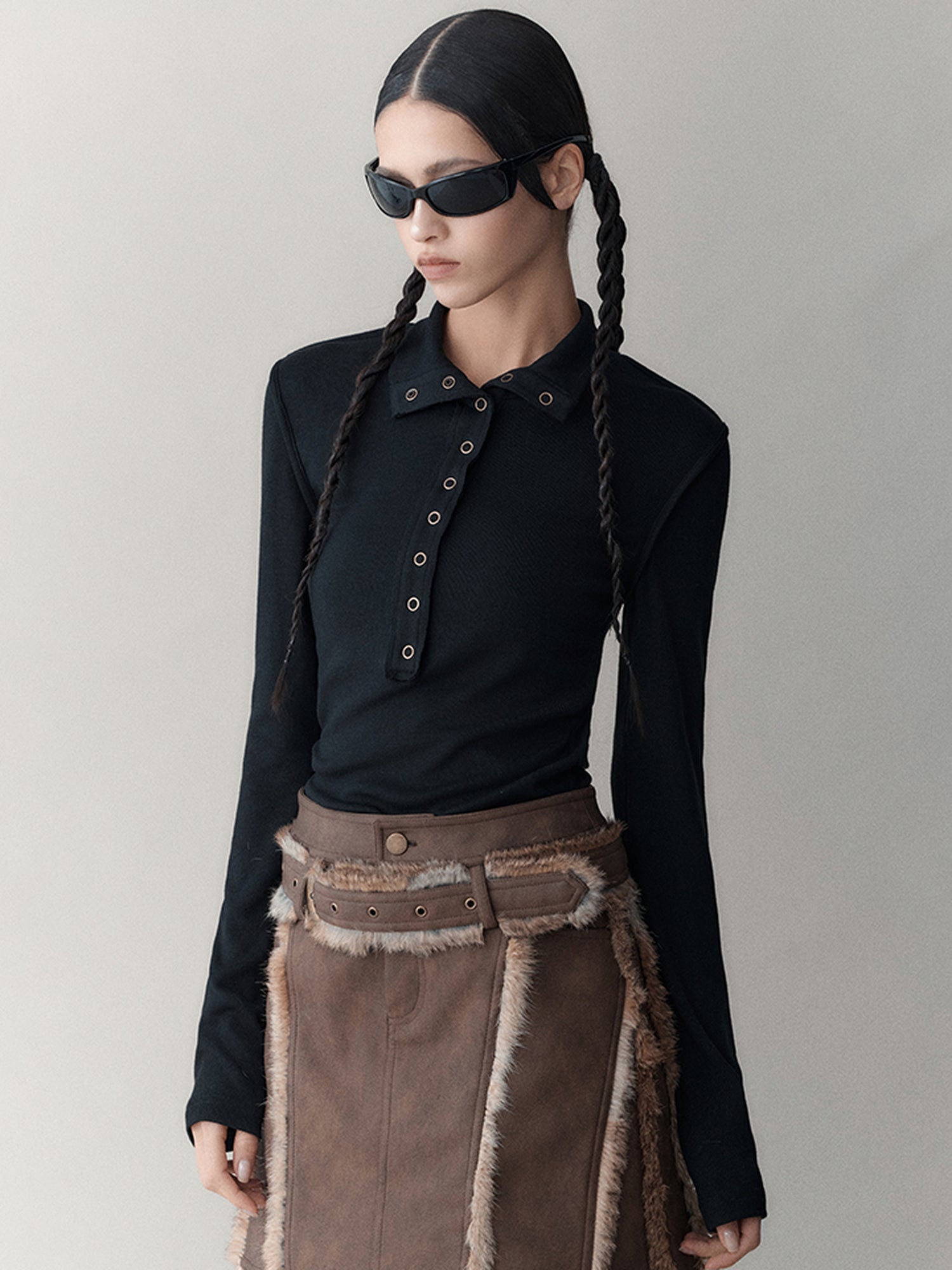 AnnoMundi Elastic High-Neck Flip-Collar Knit Sweater Women Autumn Winter Slim Base Layer Top