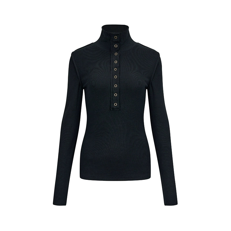 AnnoMundi_Elastic_High-Neck_Flip-Collar_Knit_Sweater_Women_Autumn_Winter_Slim_Base_Layer_Top_MISSTT