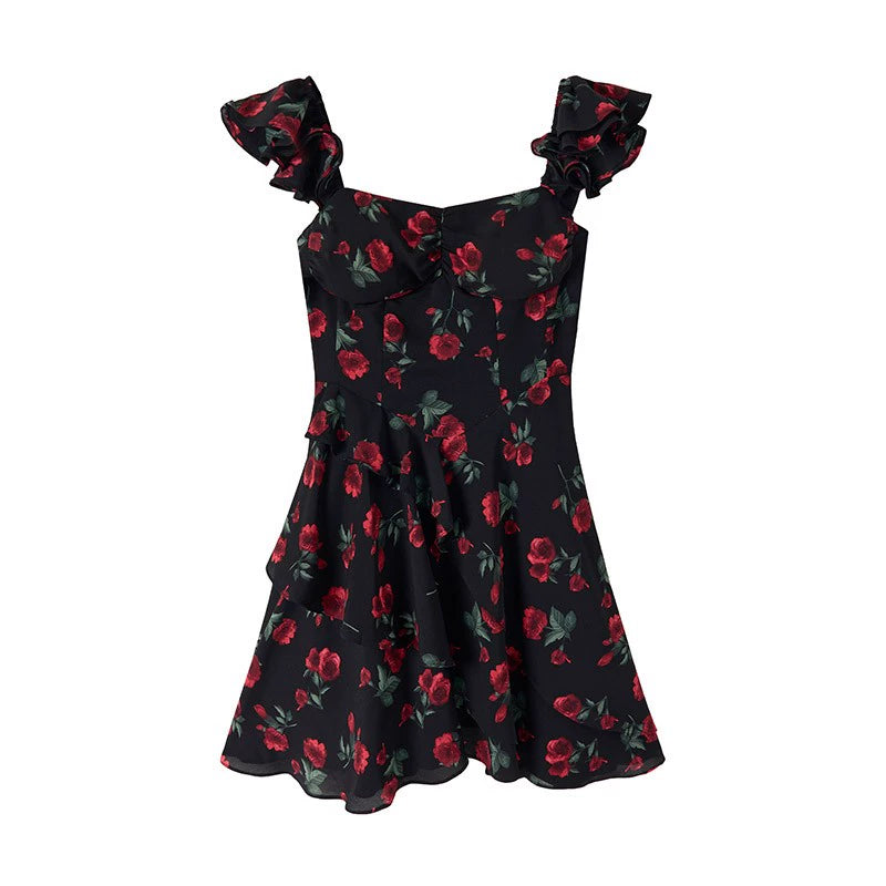 AnnoMundi_Elegant_Floral_Lace_Vintage_Mini_A_Line_V_Neck_Dress_MISSTT