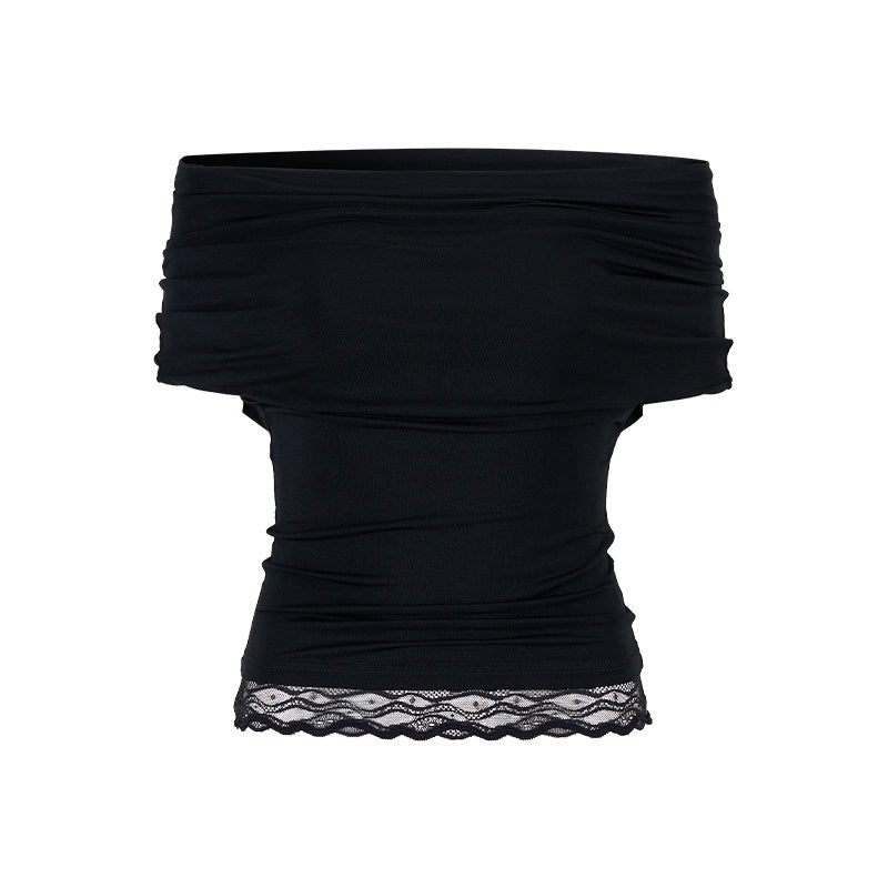 AnnoMundi Embroidered Lace Asymmetric Shoulder Women&