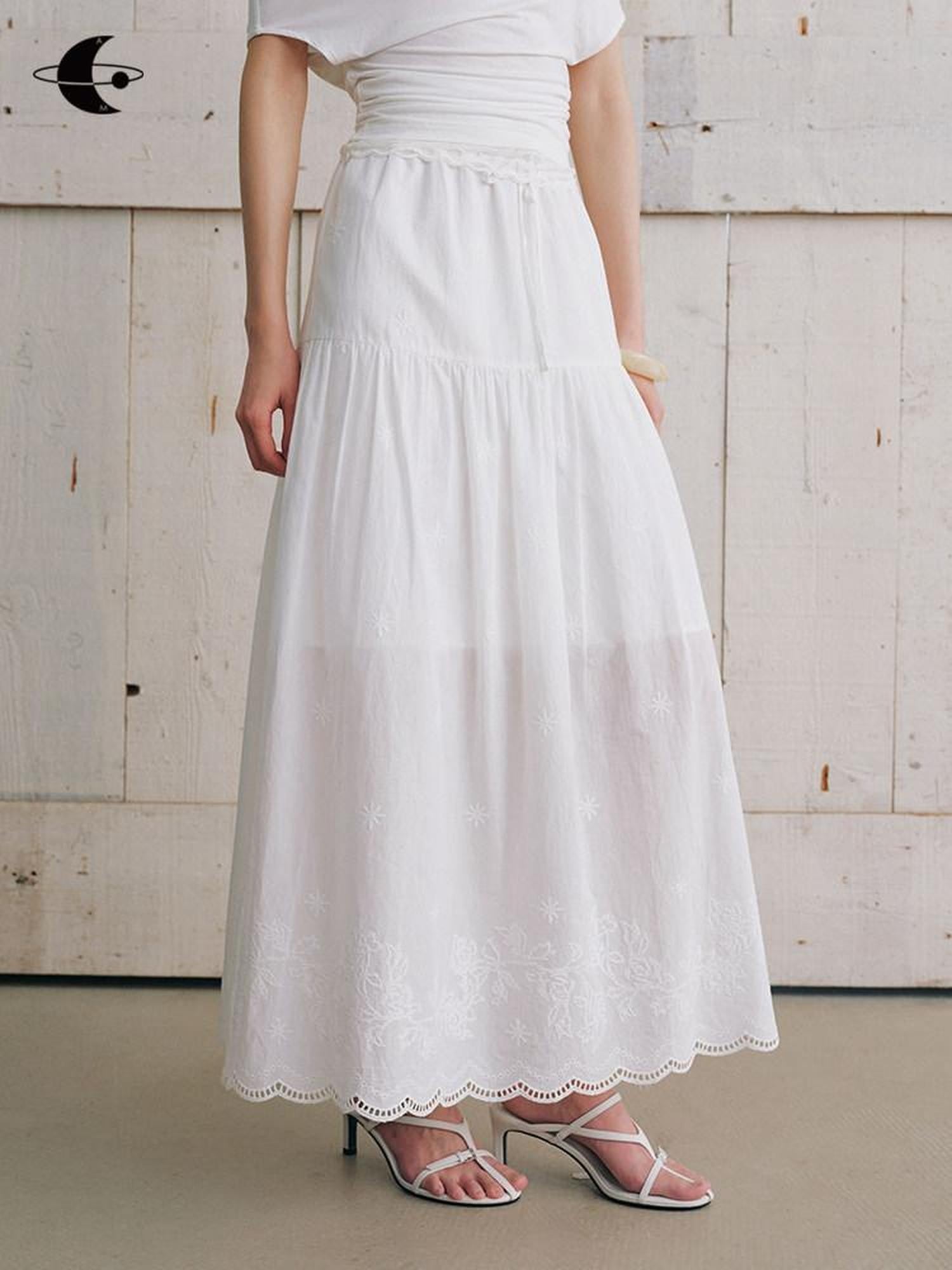 AnnoMundi Embroidered Lace Patchwork Drawstring Women&
