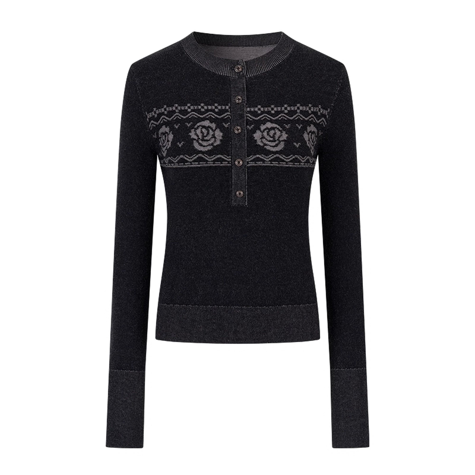 AnnoMundi_Fair_Isle_Color_Block_Knit_V-neck_T-shirt_Long_Sleeve_MISSTT