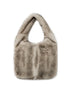 Faux Fur Shoulder Bag With Spray Dye Pattern