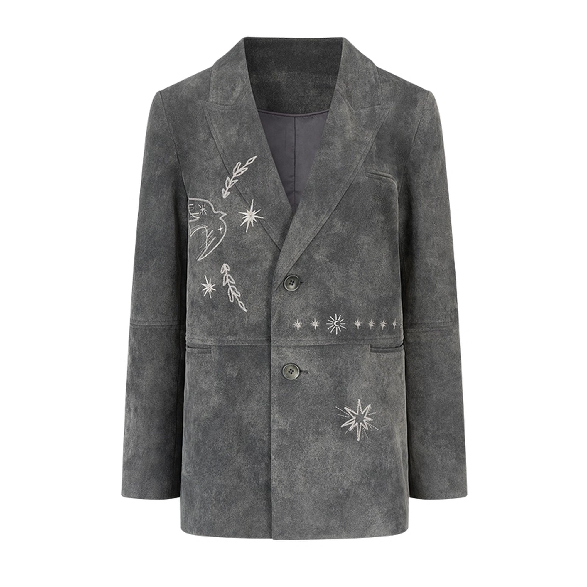 AnnoMundi_Faux_Suede_Embroidered_Bird_Trench_Coat_MISSTT