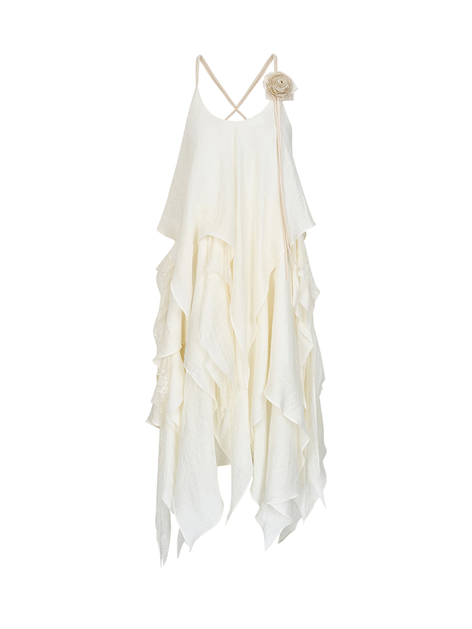 AnnoMundi Featherlight Woven Lace Maxi Dress V-Neck T-Shirt Long-Sleeve