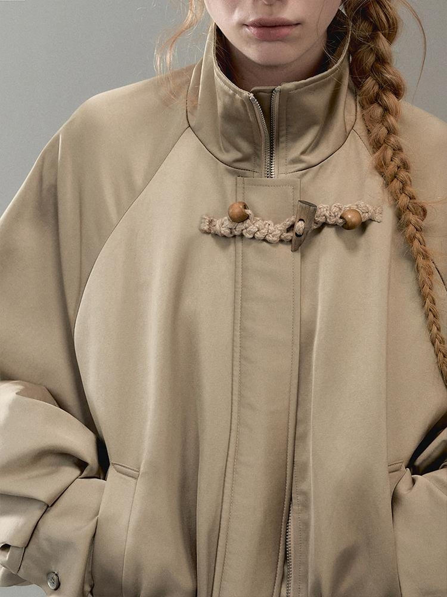 AnnoMundi Floral Bud Sleeve Short Trench Coat
