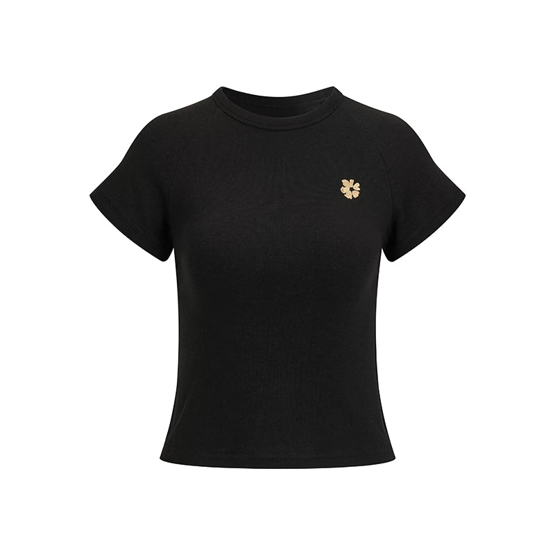 AnnoMundi_Floral_Embroidered_Cropped_Knit_V-Neck_T-Shirt_Long-Sleeve_MISSTT
