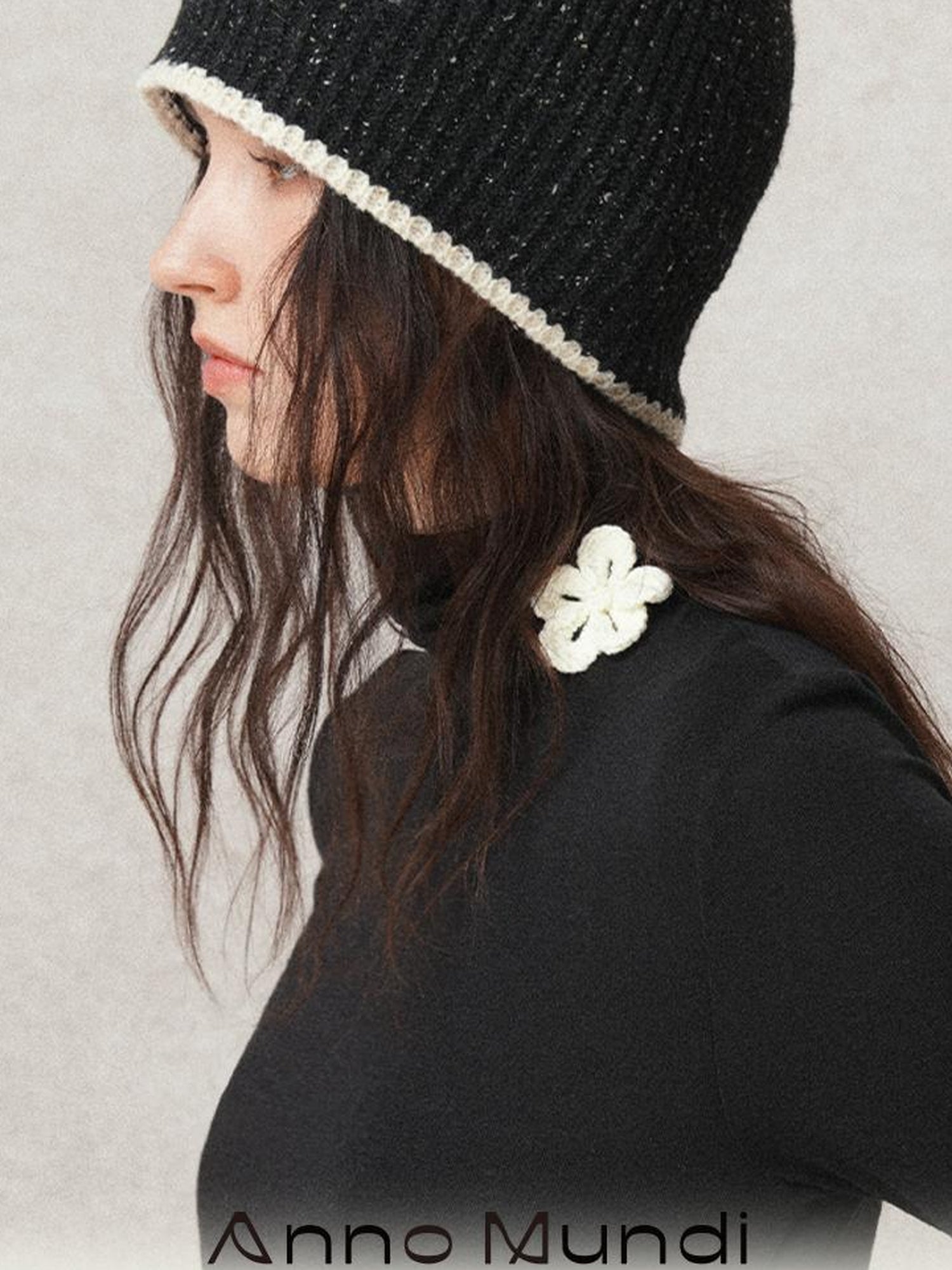 AnnoMundi Floral Embroidered Wool Knit Turtleneck Top