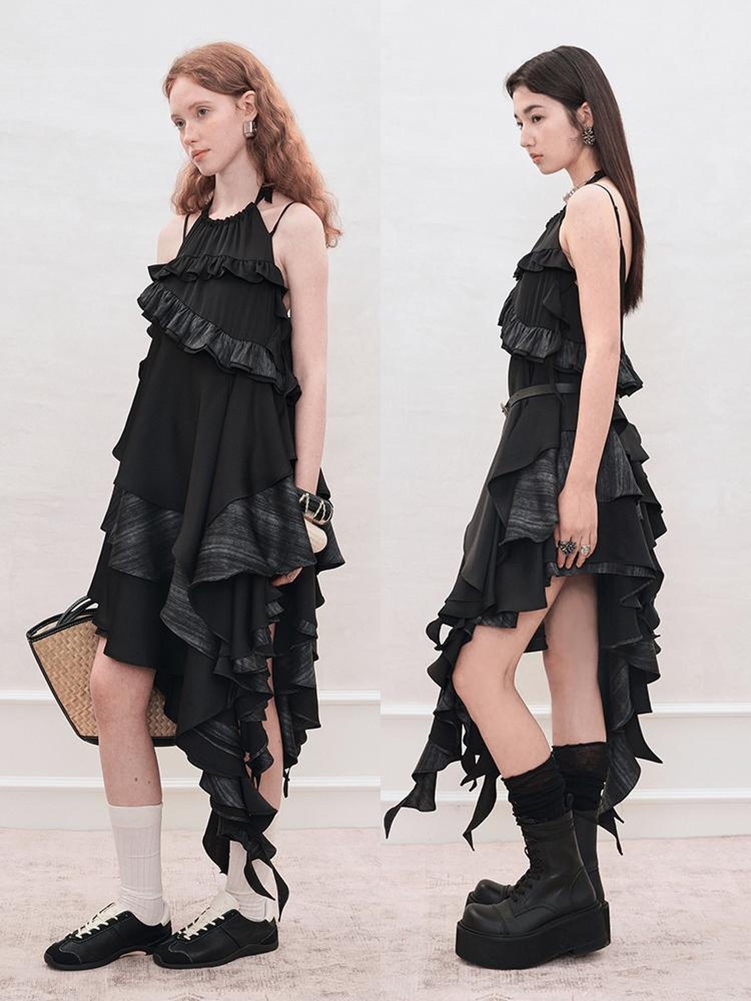 AnnoMundi Floral Lace Up Vacation French A Line Slip Dress