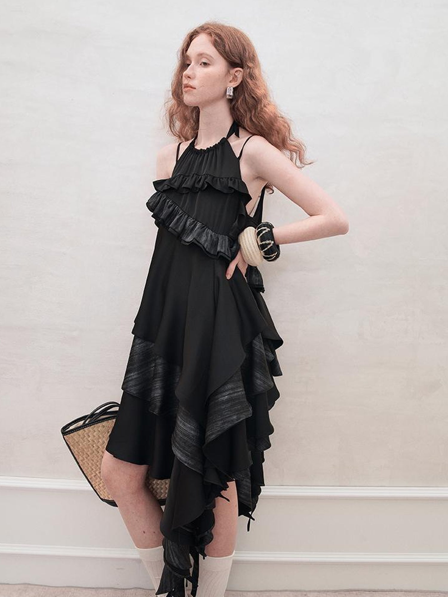 AnnoMundi Floral Lace Up Vacation French A Line Slip Dress