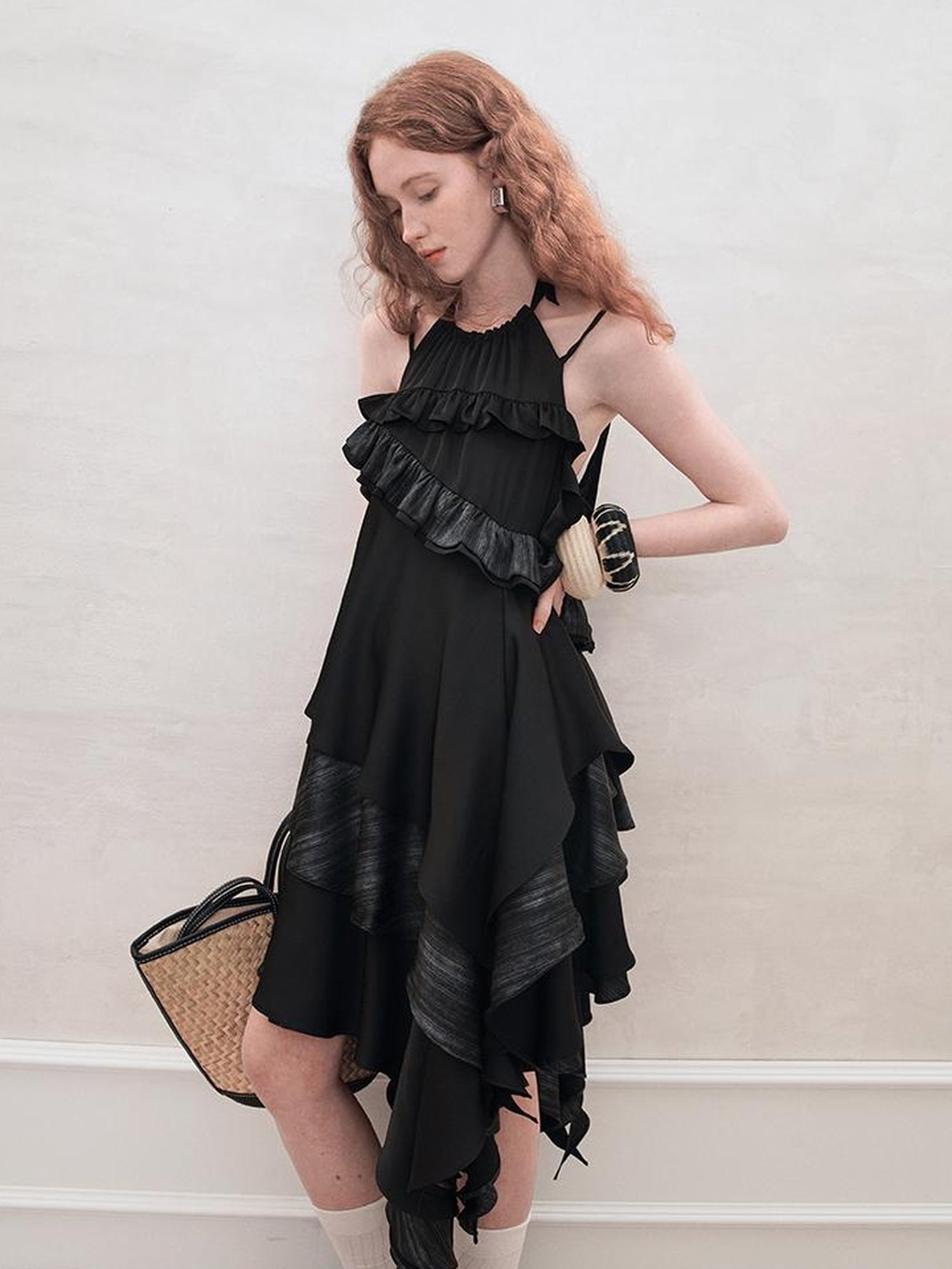 AnnoMundi Floral Lace Up Vacation French A Line Slip Dress