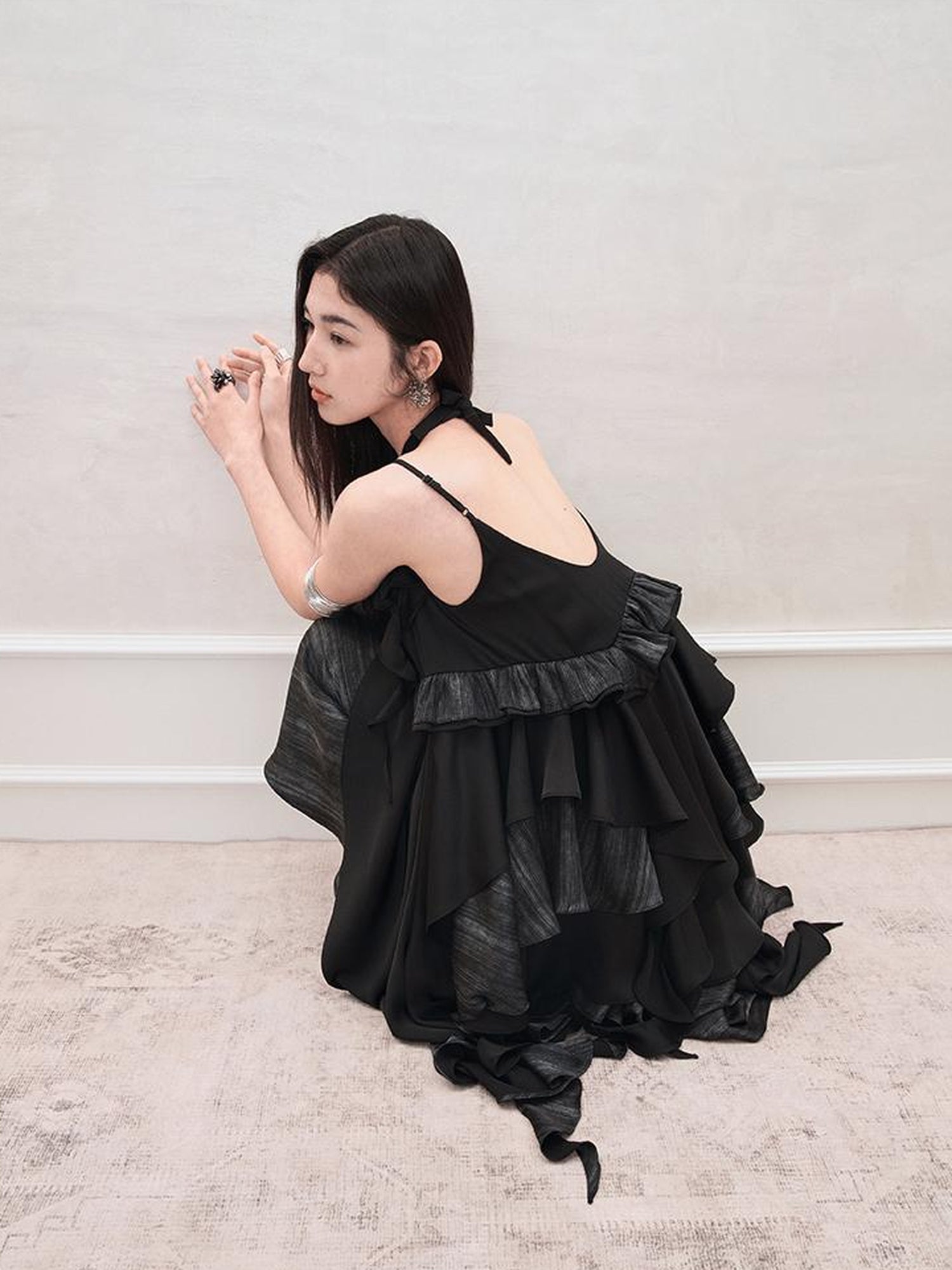 AnnoMundi Floral Lace Up Vacation French A Line Slip Dress