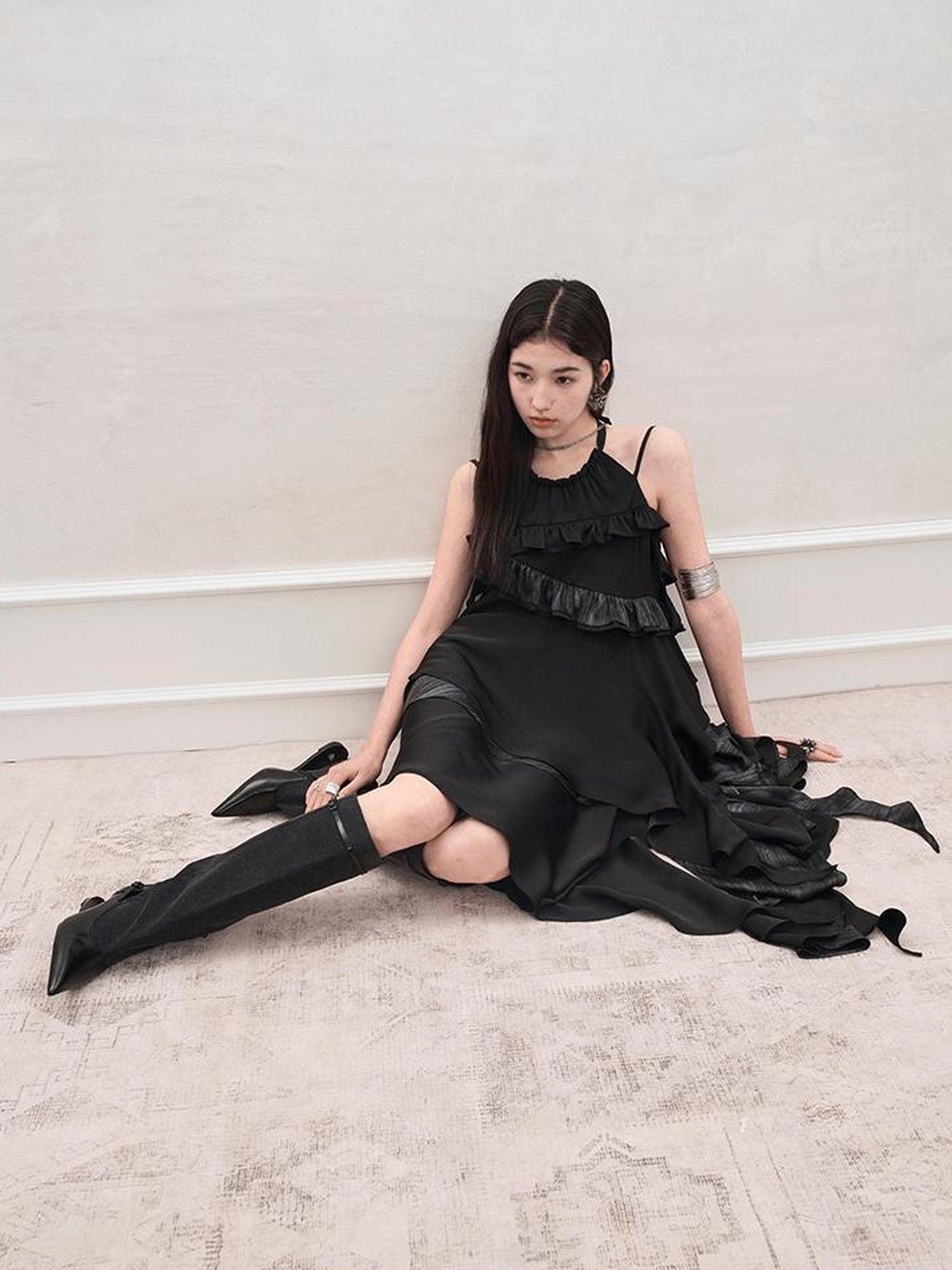 AnnoMundi Floral Lace Up Vacation French A Line Slip Dress