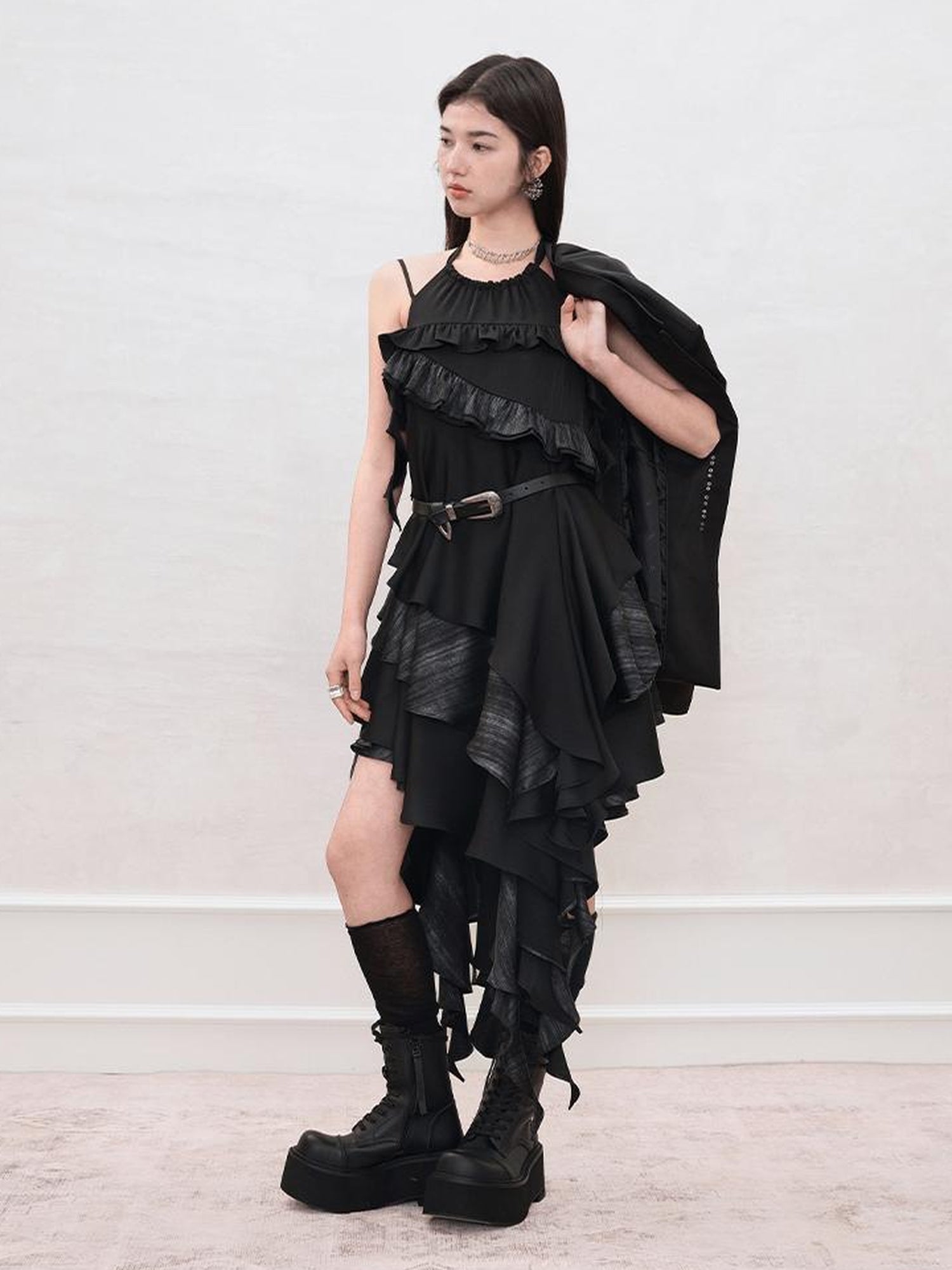 AnnoMundi Floral Lace Up Vacation French A Line Slip Dress