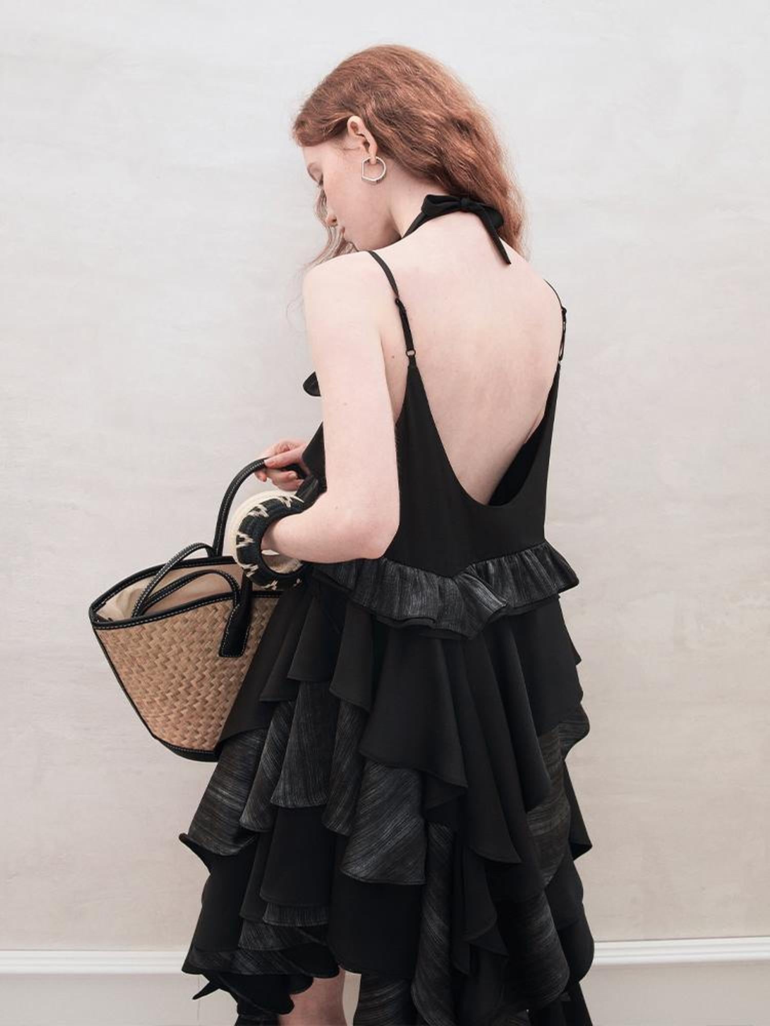 AnnoMundi Floral Lace Up Vacation French A Line Slip Dress