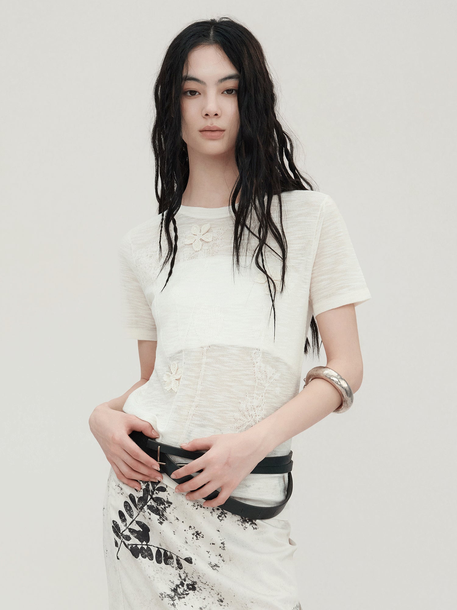 AnnoMundi Floral Shadow Knit T Shirt