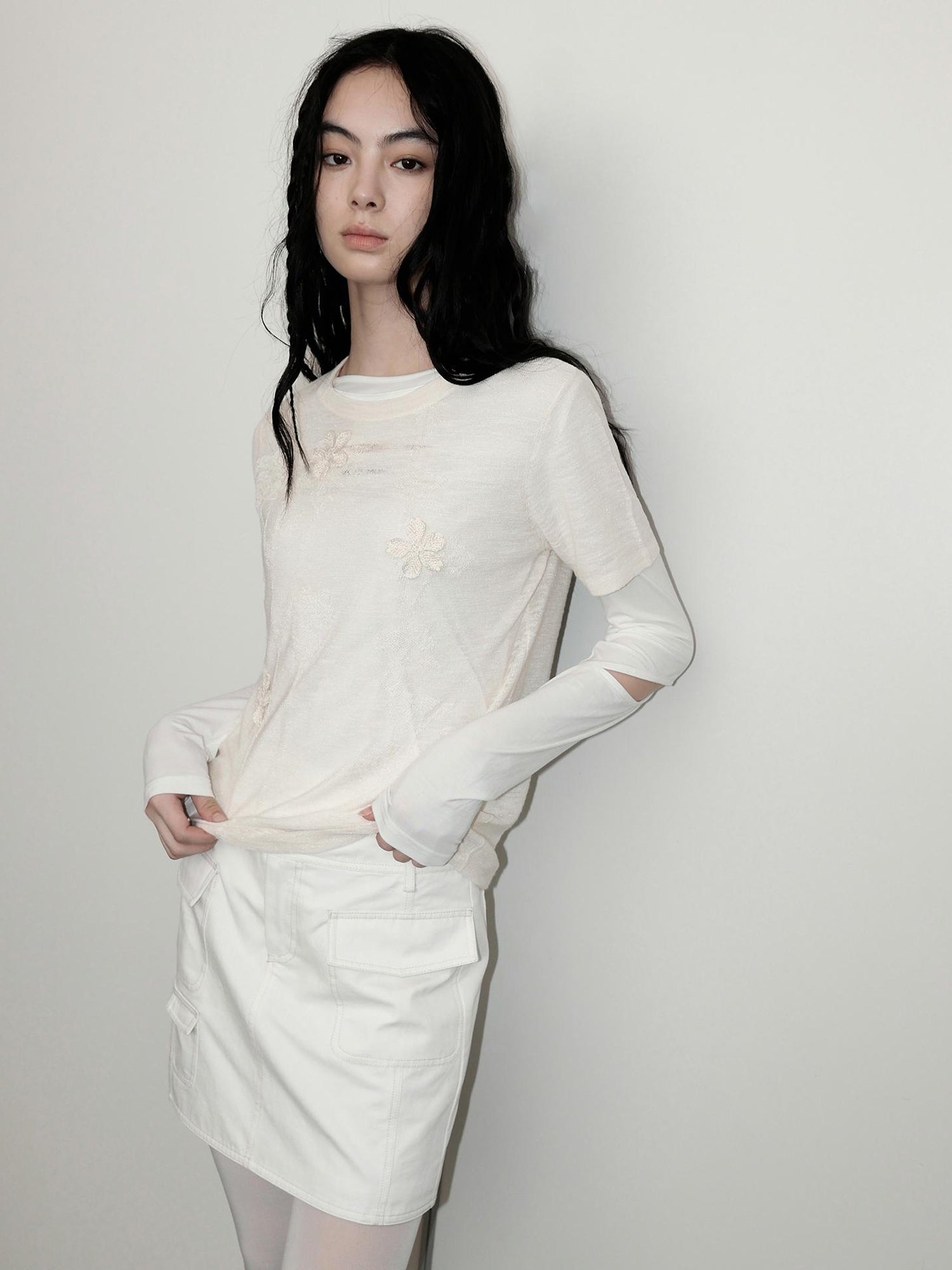 AnnoMundi Floral Shadow Knit T Shirt