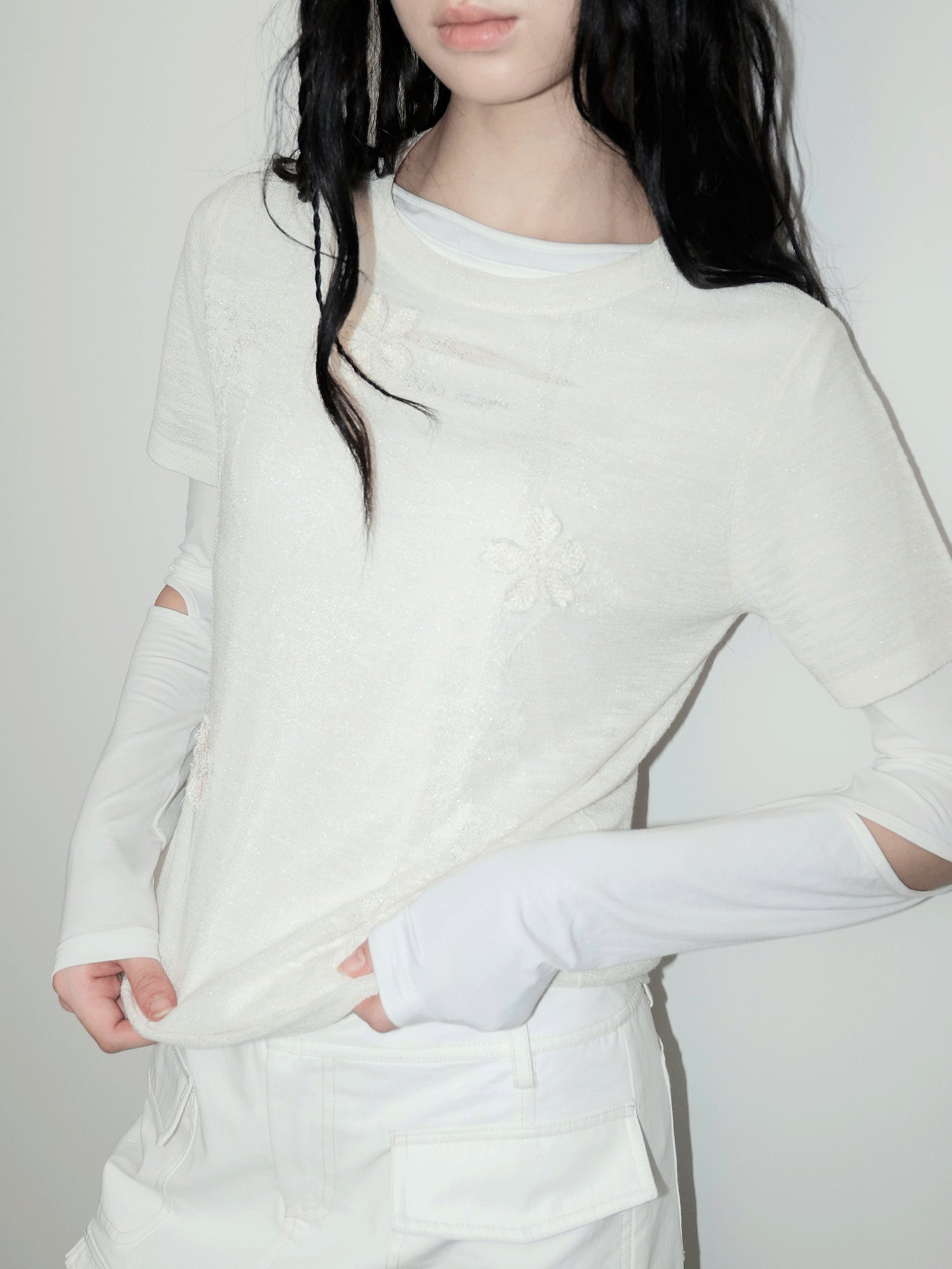 AnnoMundi Floral Shadow Knit T Shirt