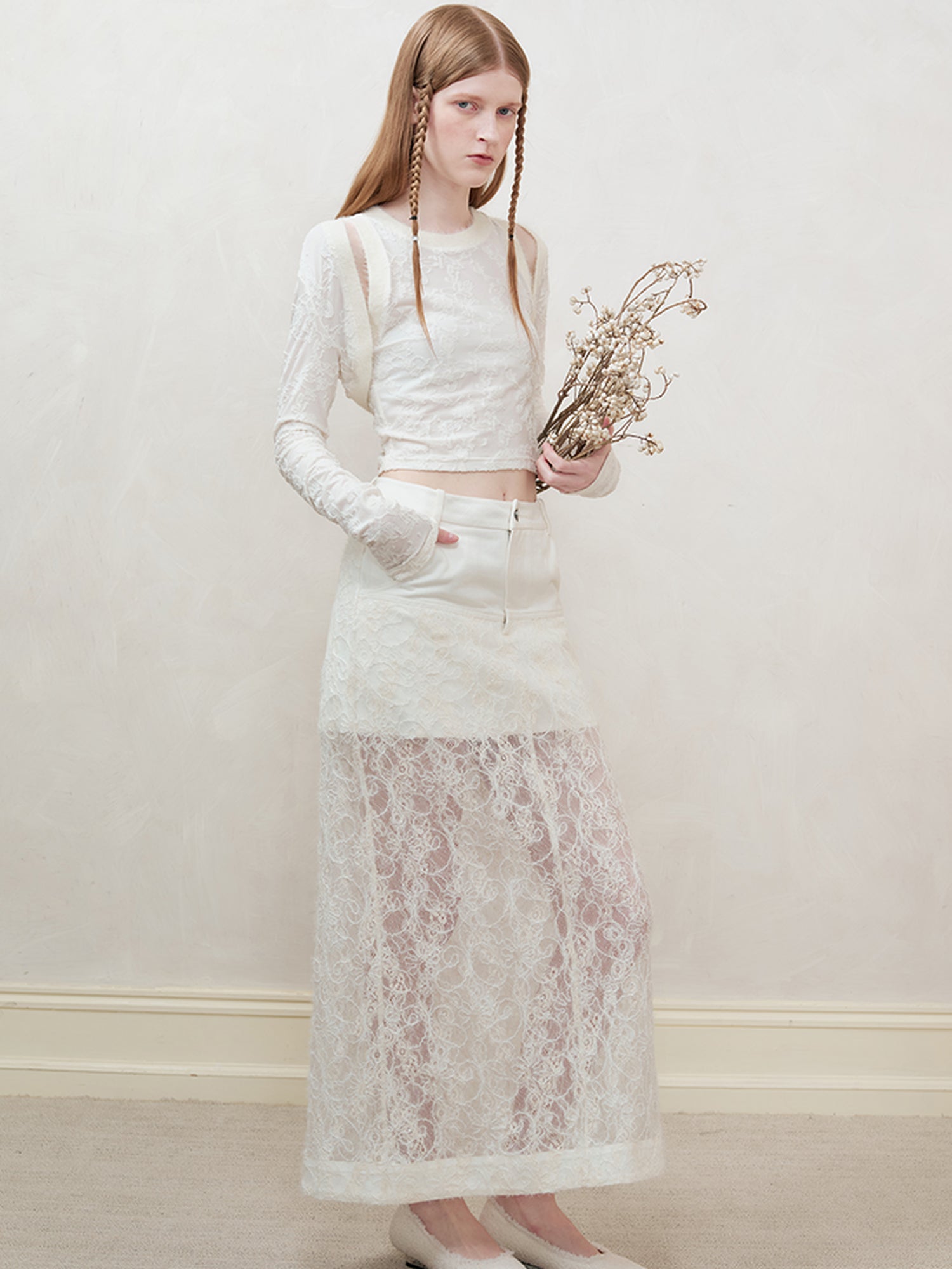 AnnoMundi Floral Weave Jacquard Vest With Dress