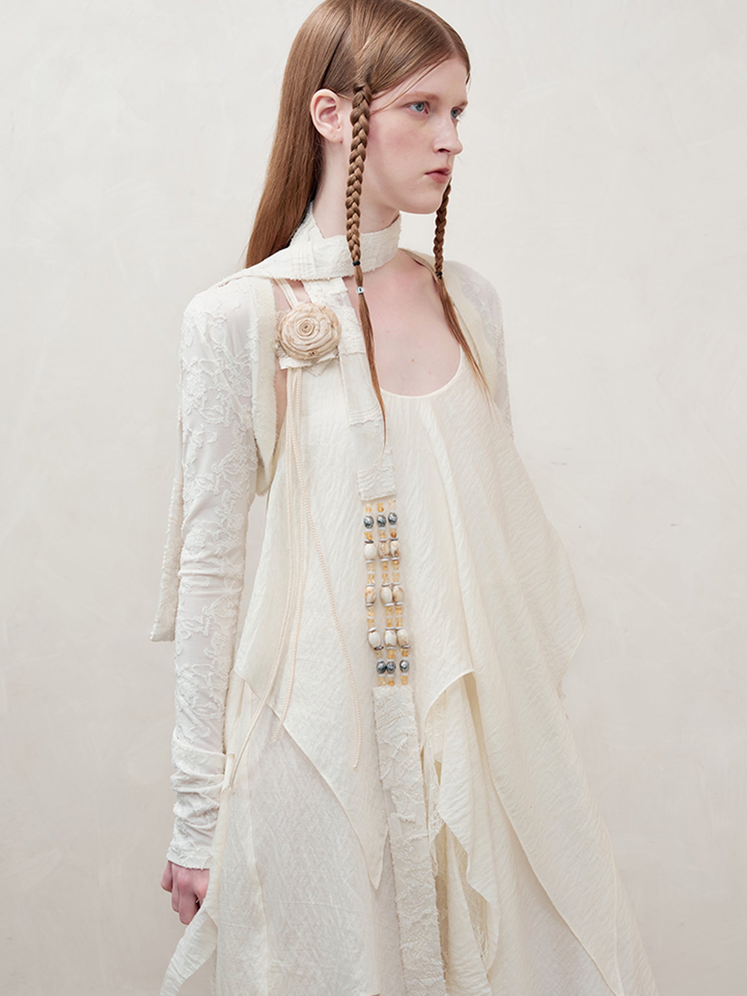 AnnoMundi Floral Weave Jacquard Vest With Dress