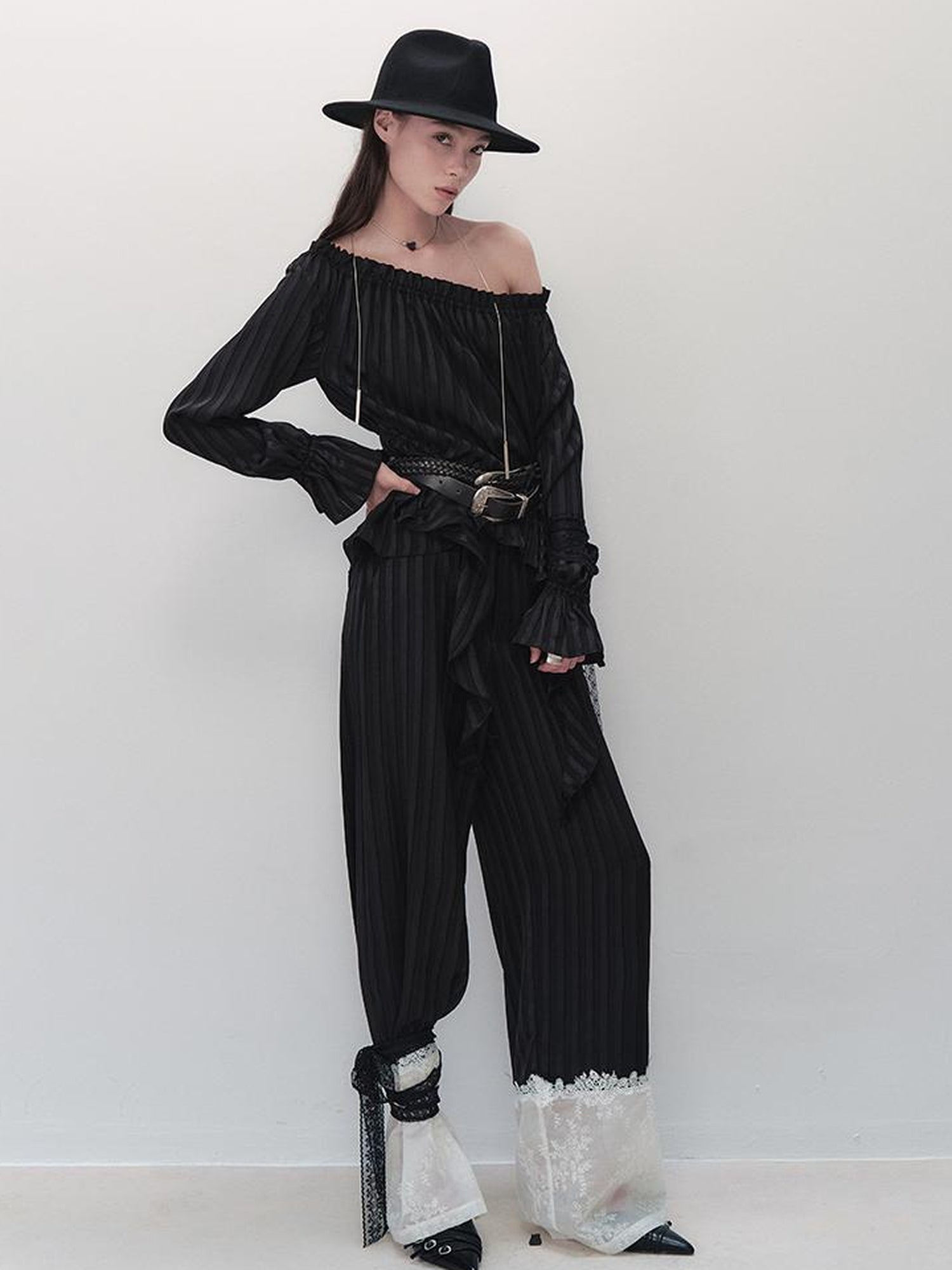 AnnoMundi French Ruffled Off Shoulder Blouse
