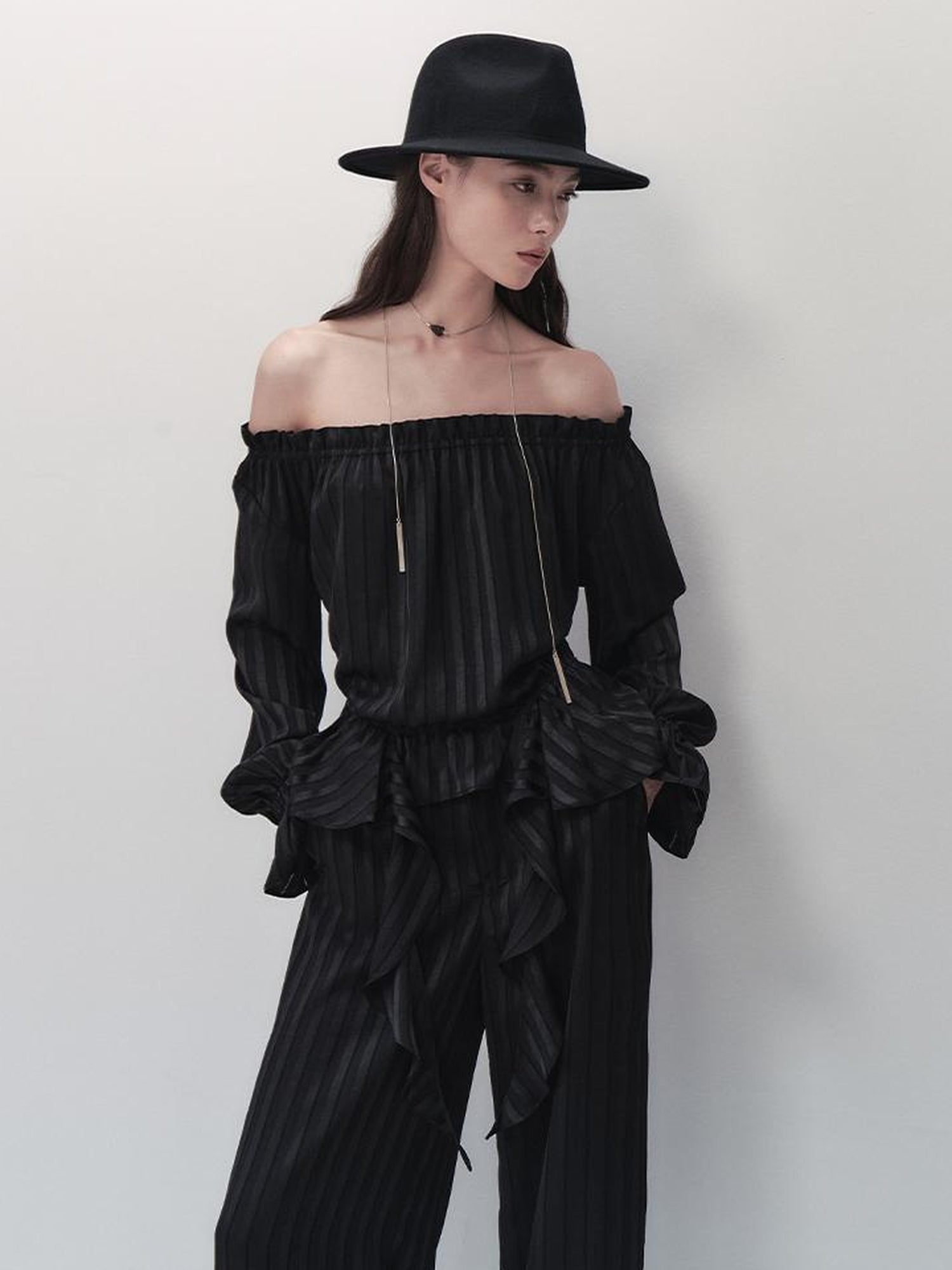 AnnoMundi French Ruffled Off Shoulder Blouse
