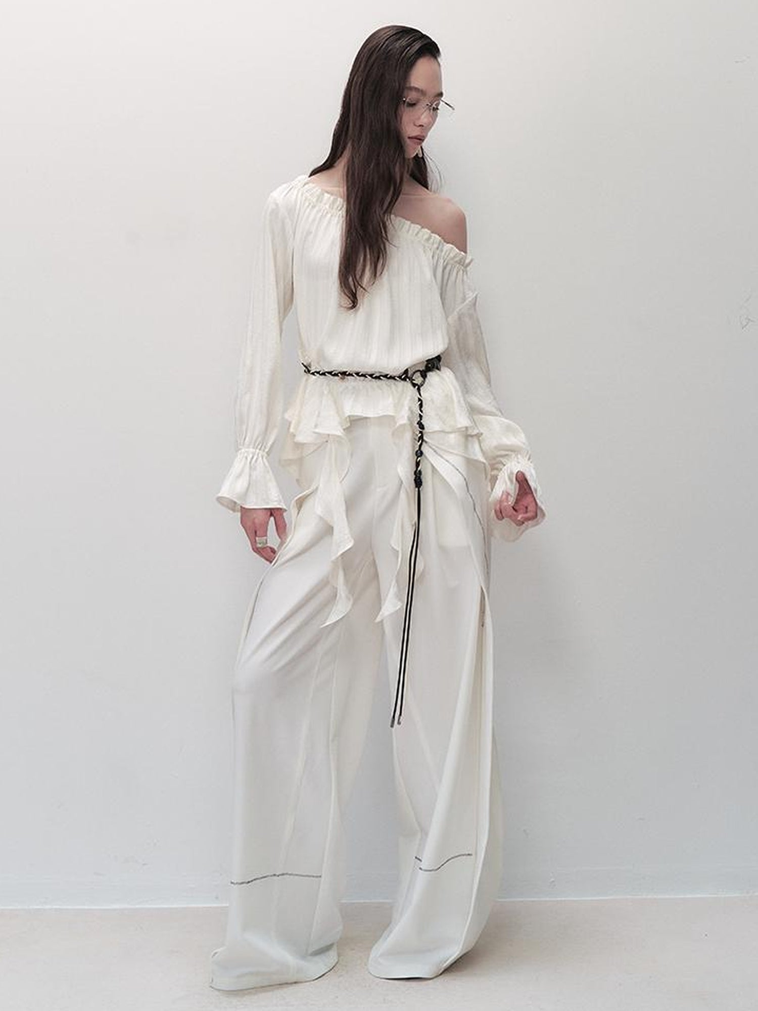 AnnoMundi French Ruffled Off Shoulder Blouse