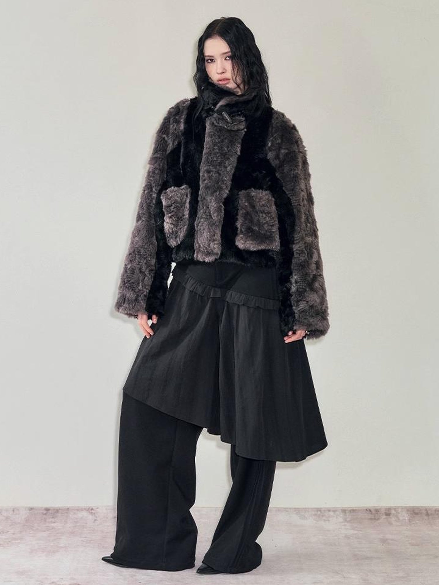 AnnoMundi French Style Layered Ruffle Wide Leg Palazzo Pants