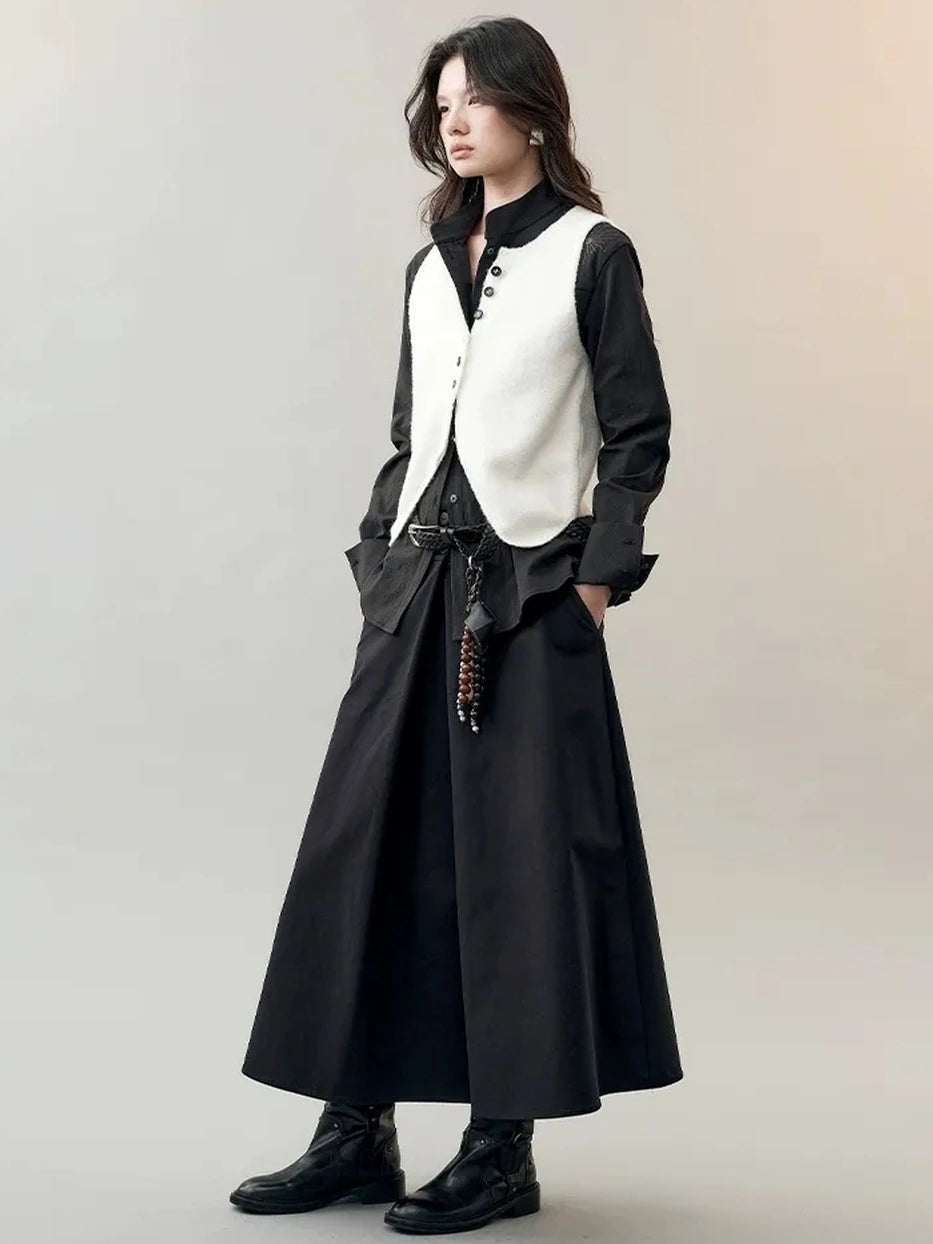 AnnoMundi Frost White Dream Long Knit Vest Set Suits