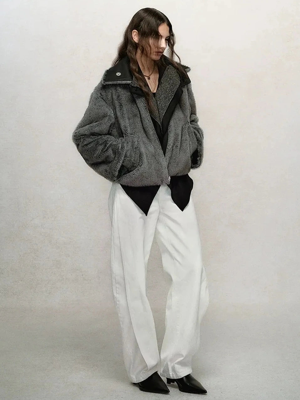 AnnoMundi Frostshadow Tweed Short Eco Fur Jacket Jacket