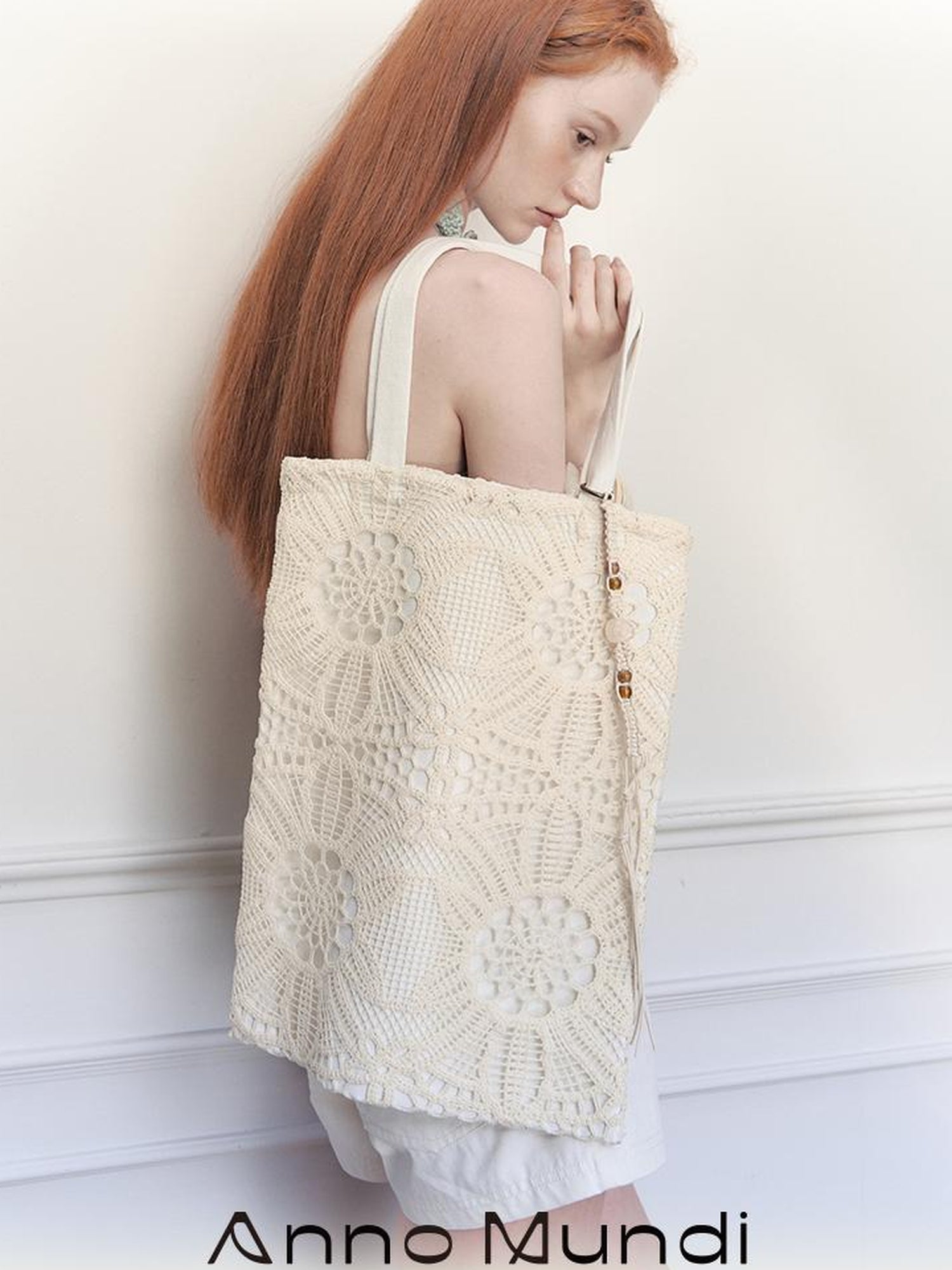 AnnoMundi Geometric Bloom Embroidered Canvas Tote