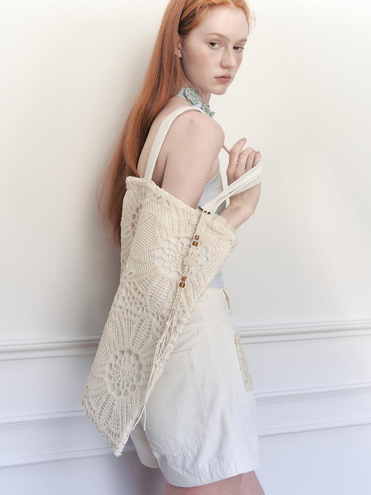AnnoMundi Geometric Bloom Embroidered Canvas Tote