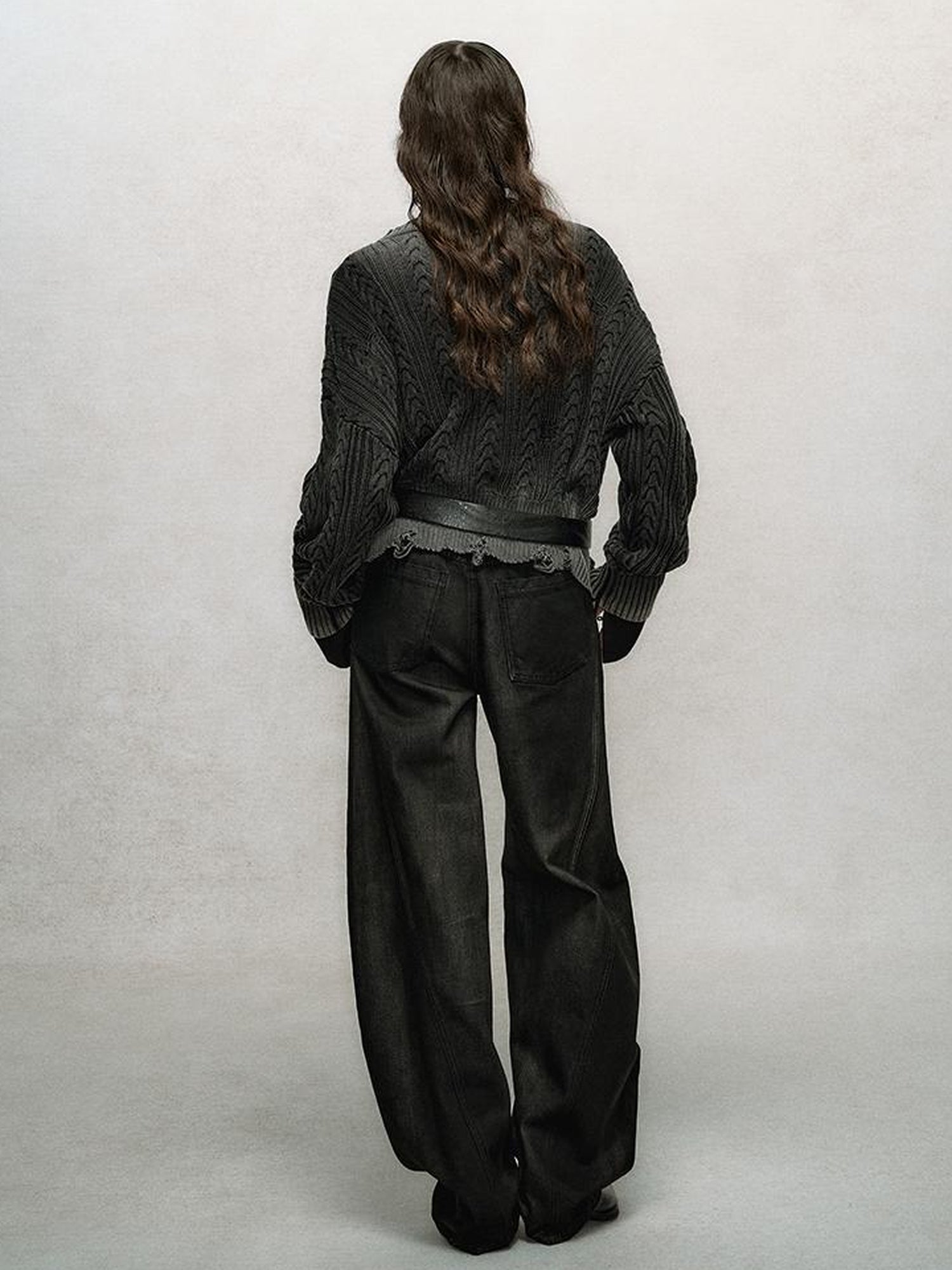 AnnoMundi Gradient Knit Crop Sweater With Distressed Detail